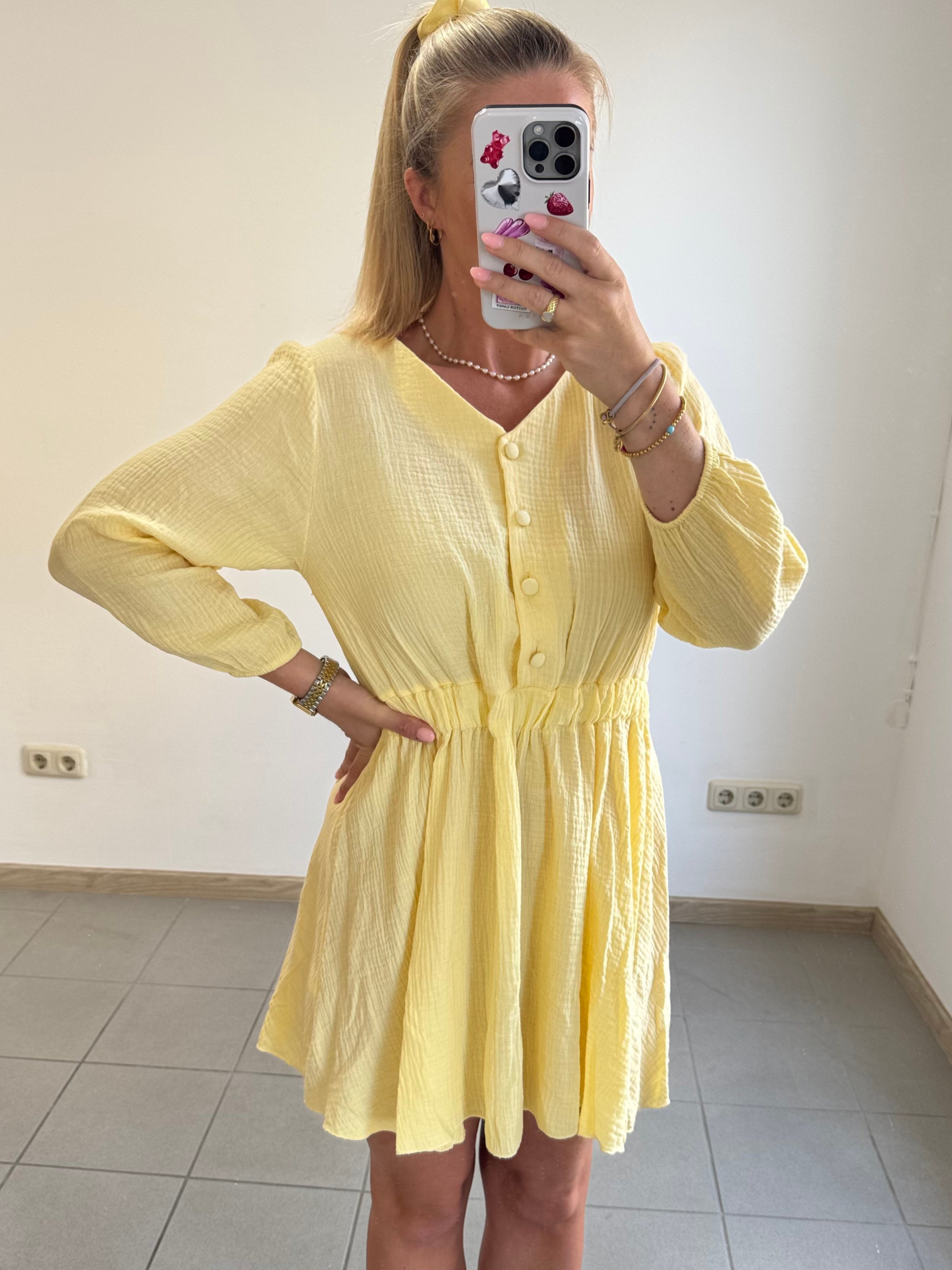 Musselin Kleid Maja - Gelb