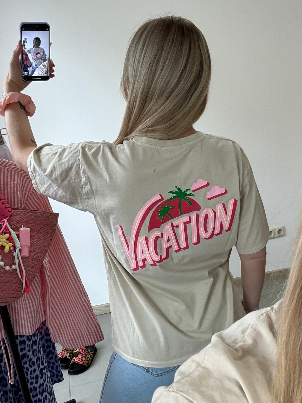 T-Shirt 'Vacation' - Greige