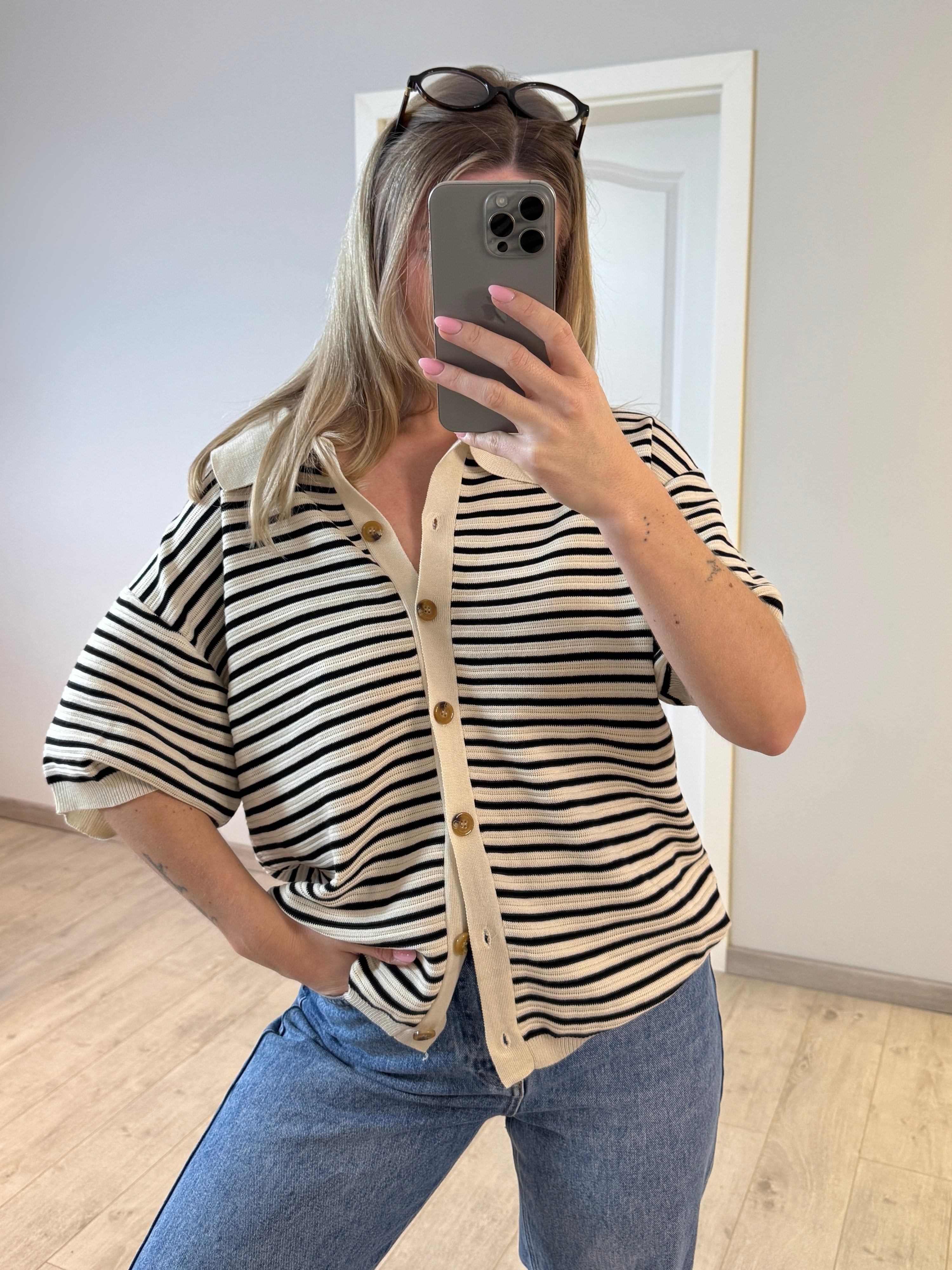 Cardigan Sunday Beige / Schwarz