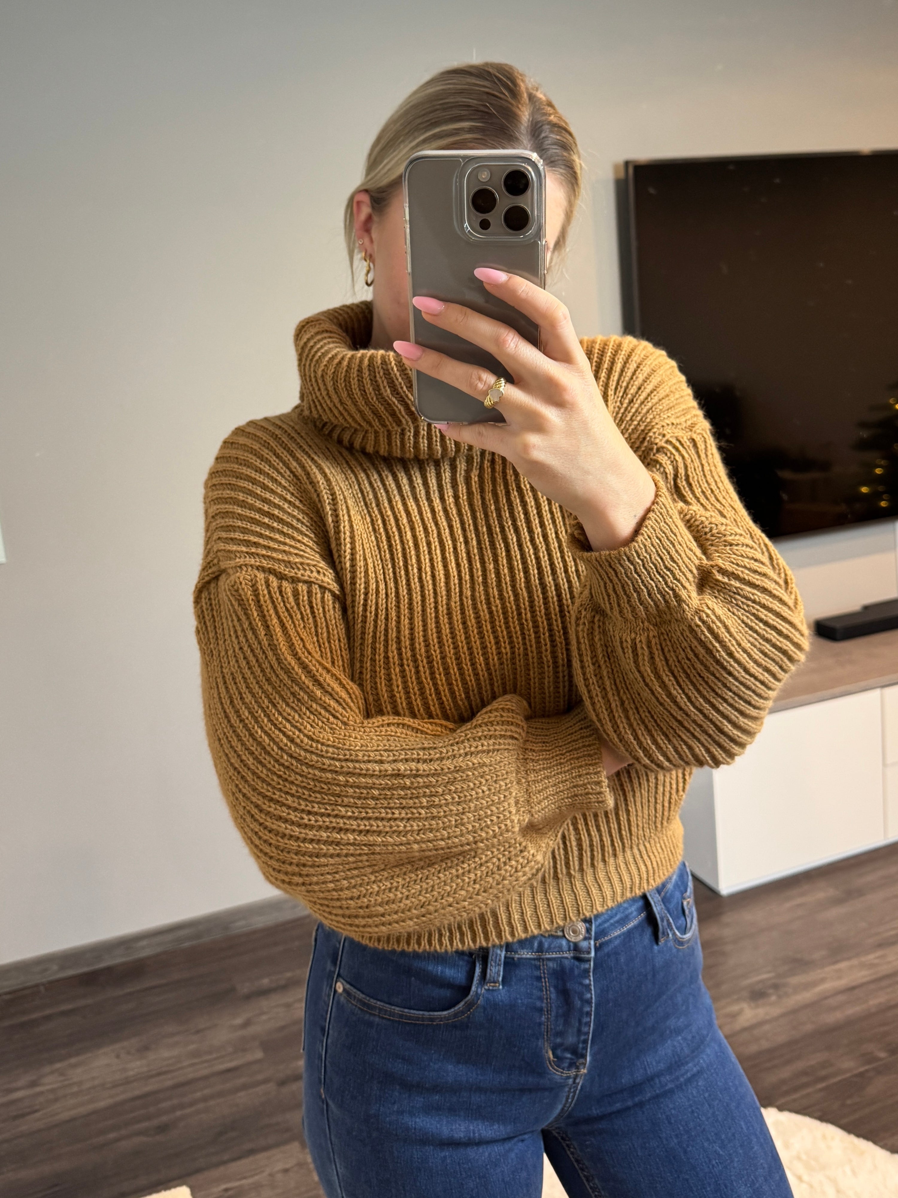 Rollkragen Pullover Lina - Kamel