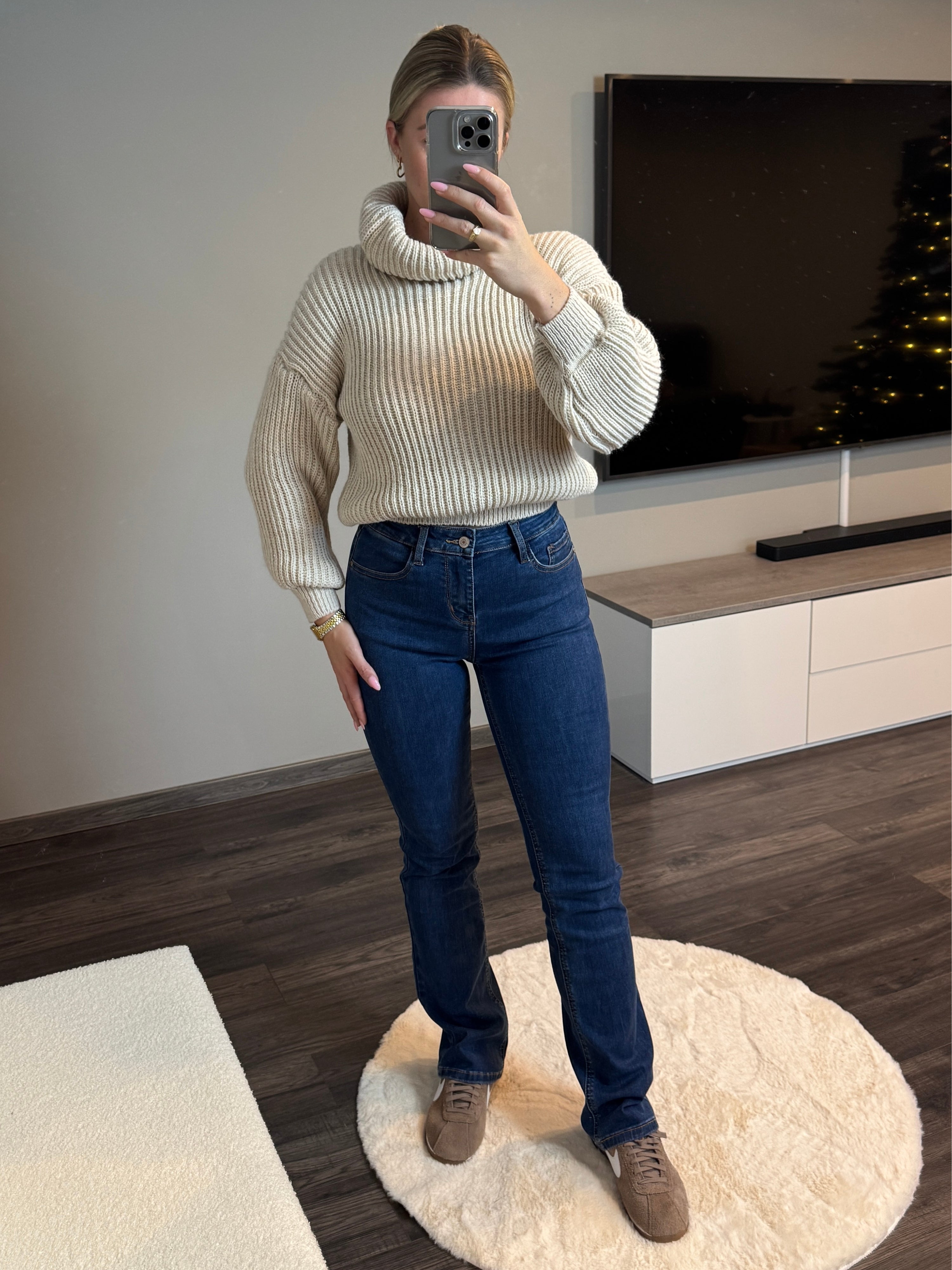 Jeans Leah - Mid Waist Regular Bootcut - Dunkelblau