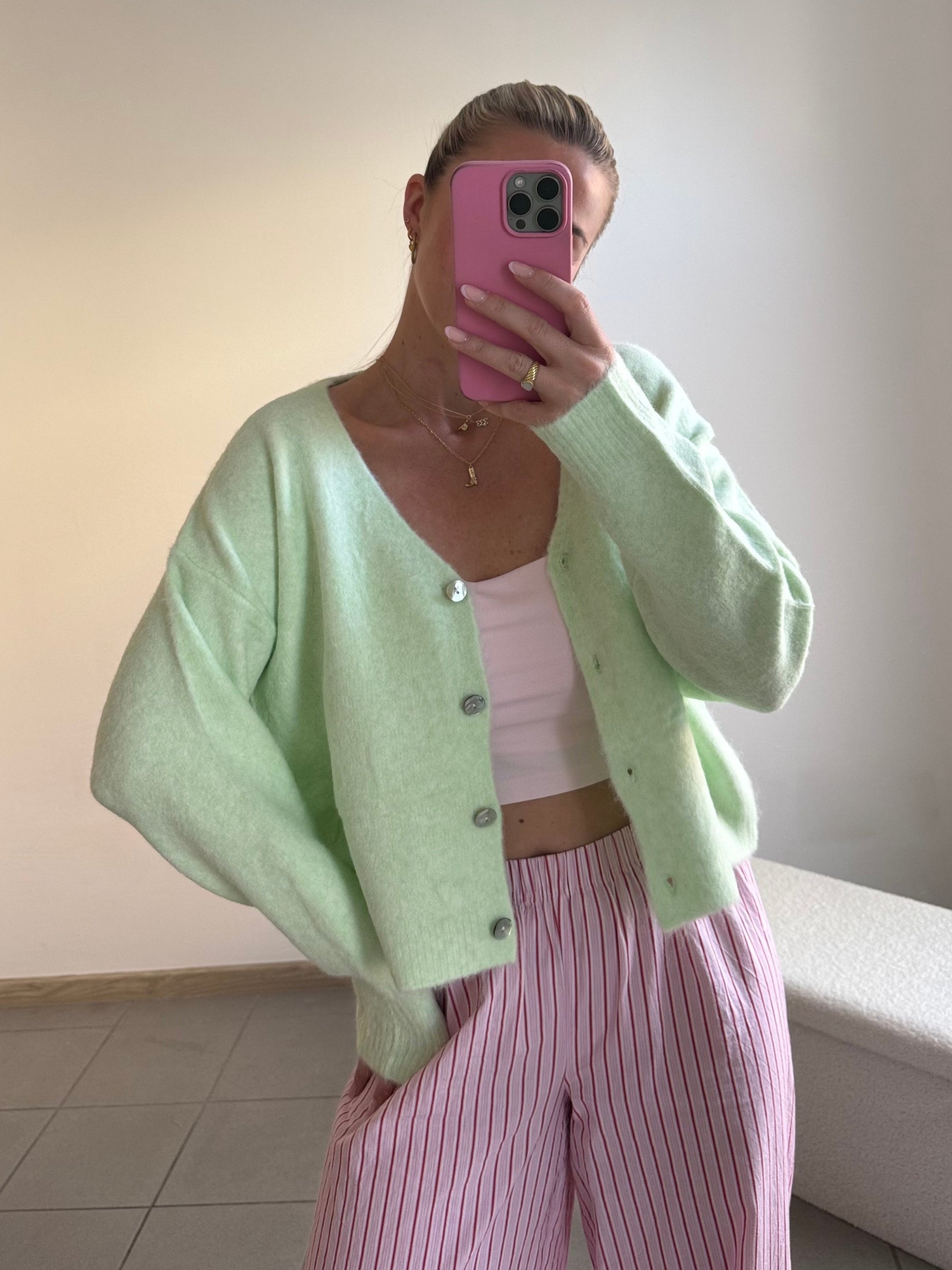 Spring Breeze Cardigan - Soft Matcha