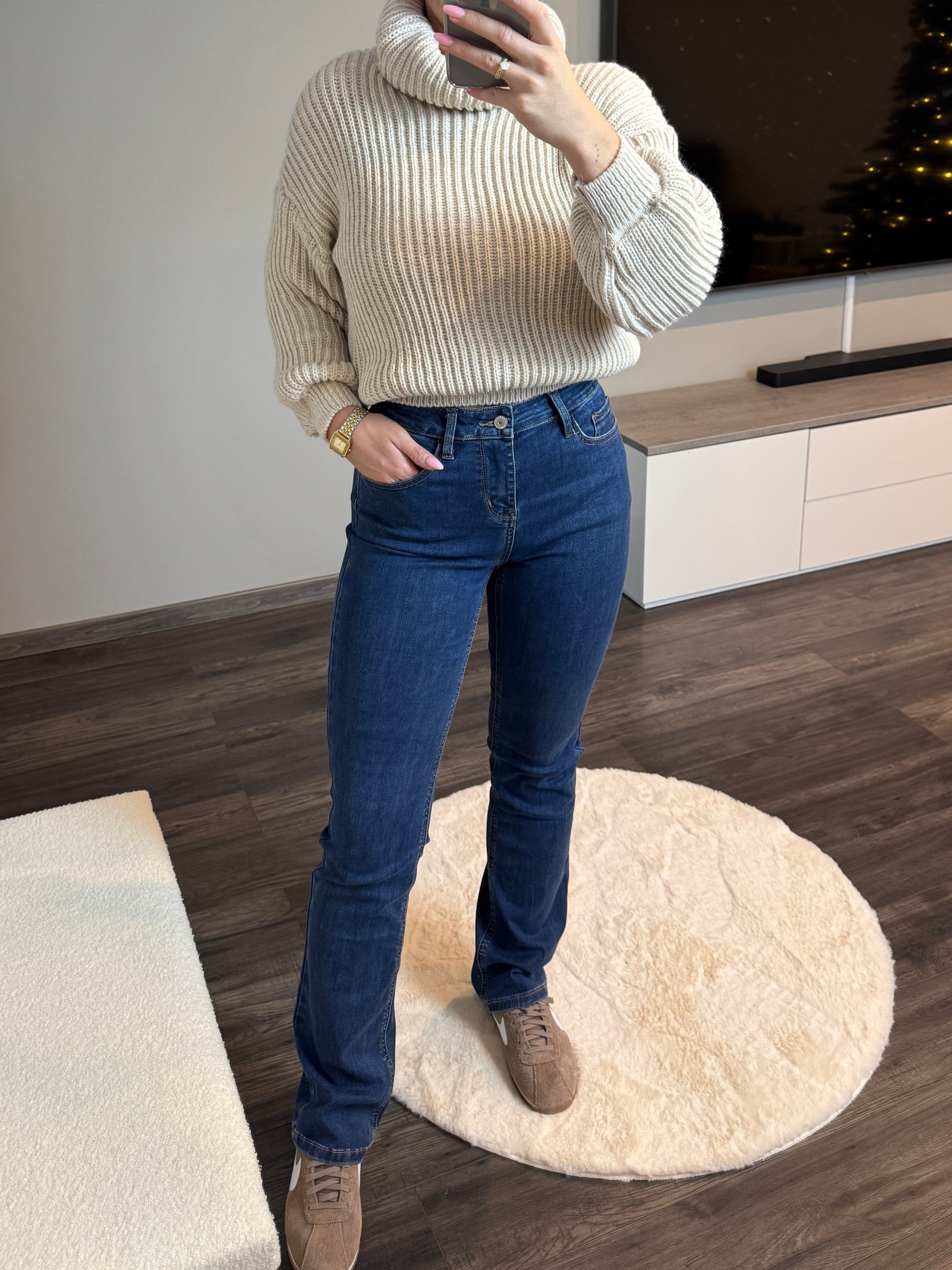 Jeans Leah - Mid Waist Regular Bootcut - Dunkelblau