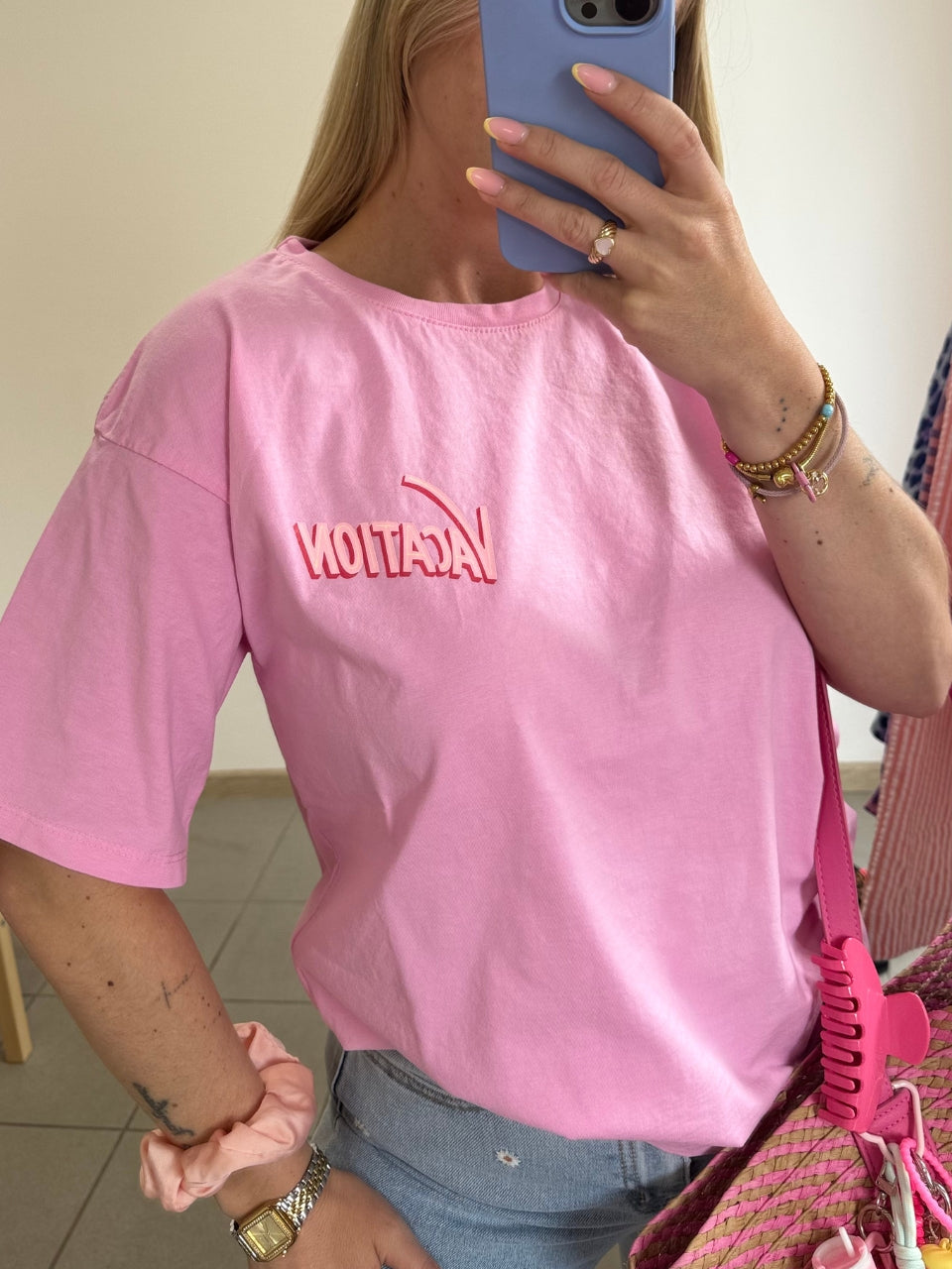 T-Shirt 'Vacation' - Pink