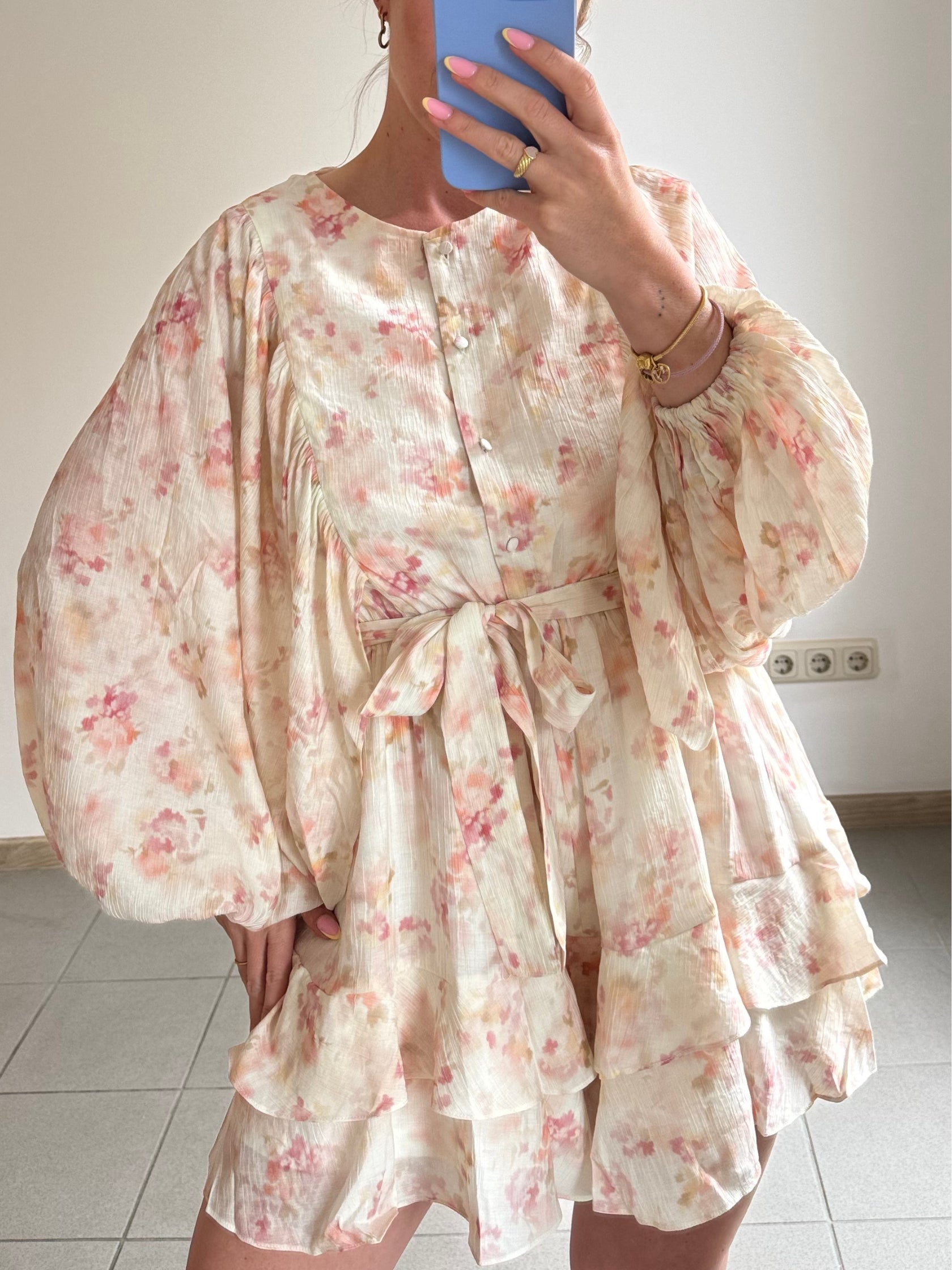 Jumpsuit Nola mit weiten Ärmeln - Creme Rosa