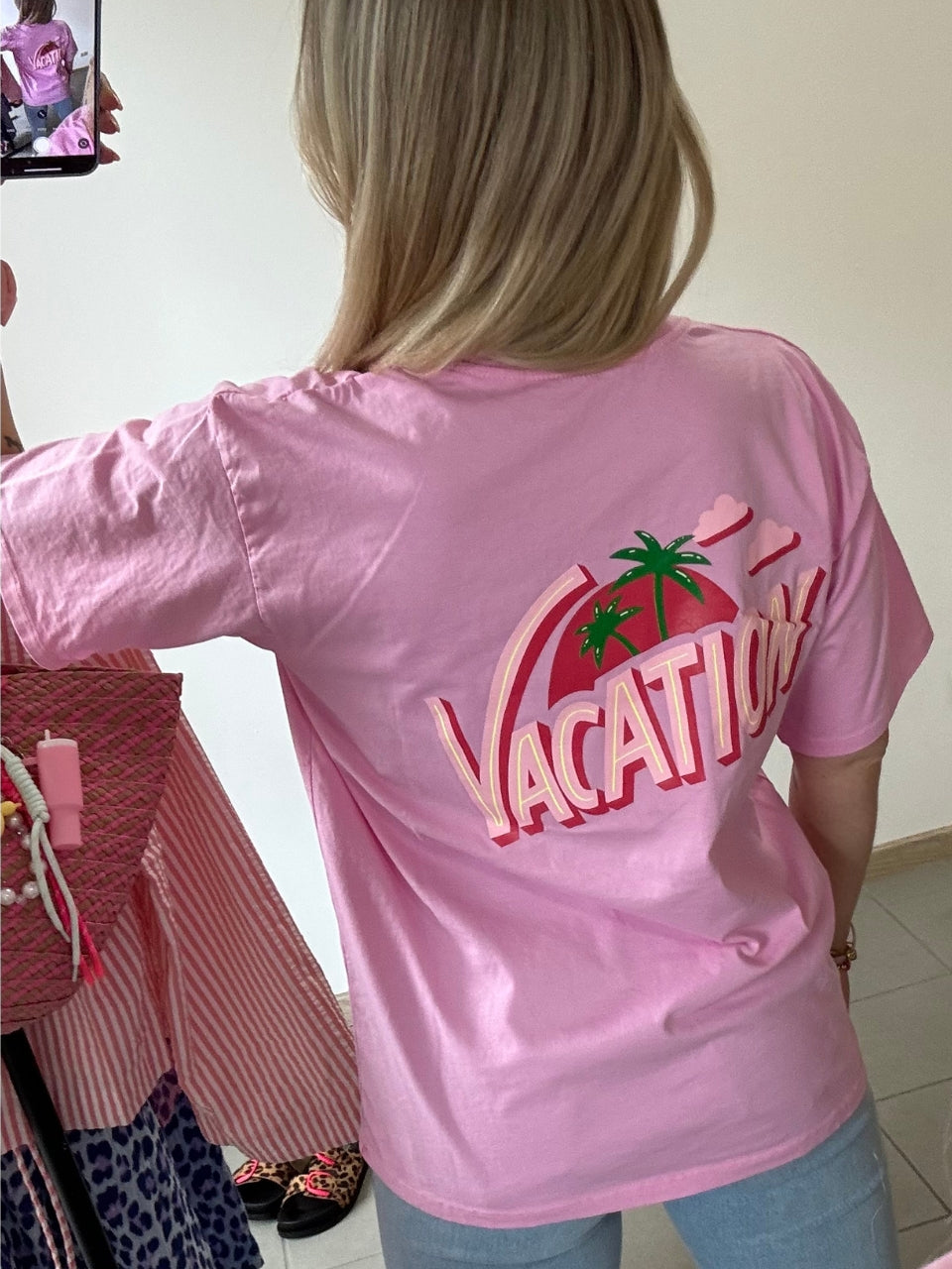 T-Shirt 'Vacation' - Pink