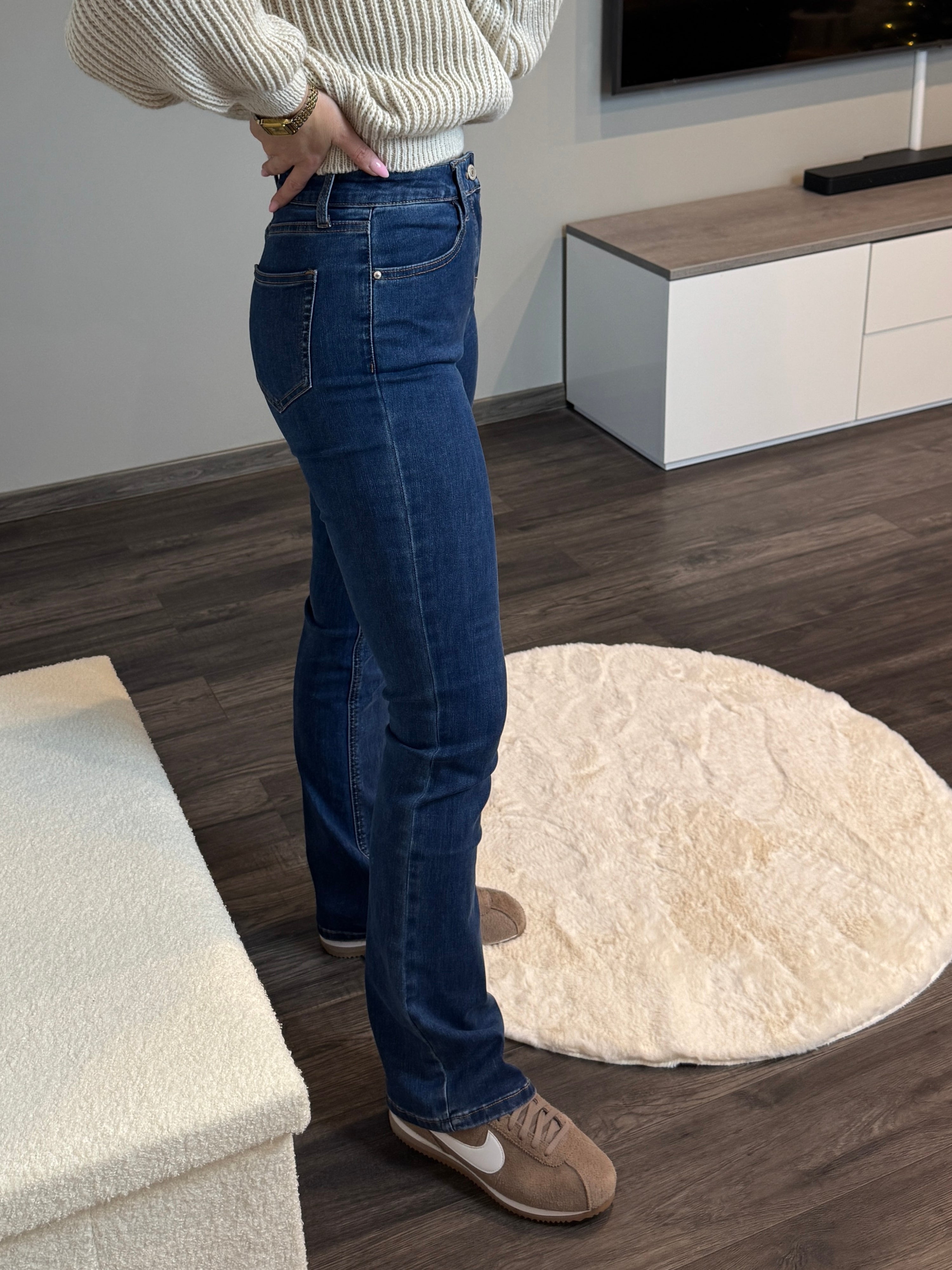 Jeans Leah - Mid Waist Regular Bootcut - Dunkelblau