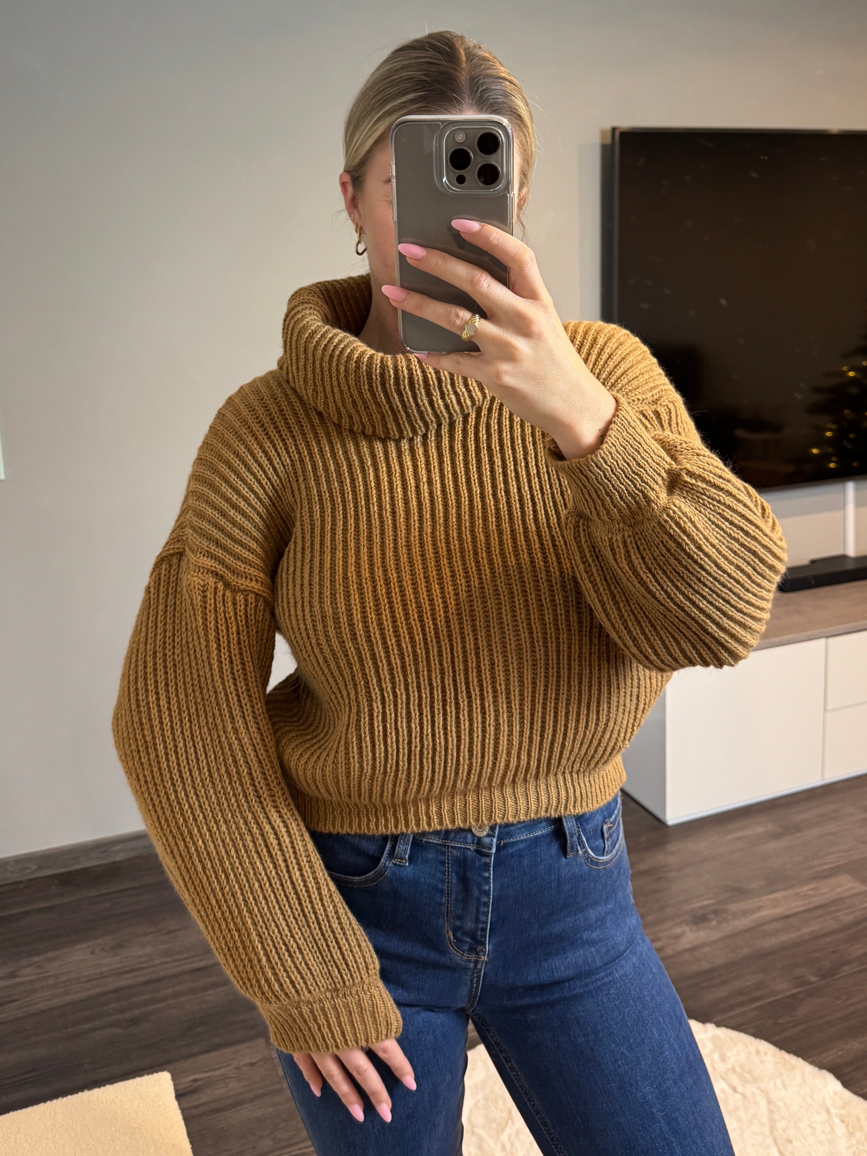 Rollkragen Pullover Lina - Kamel
