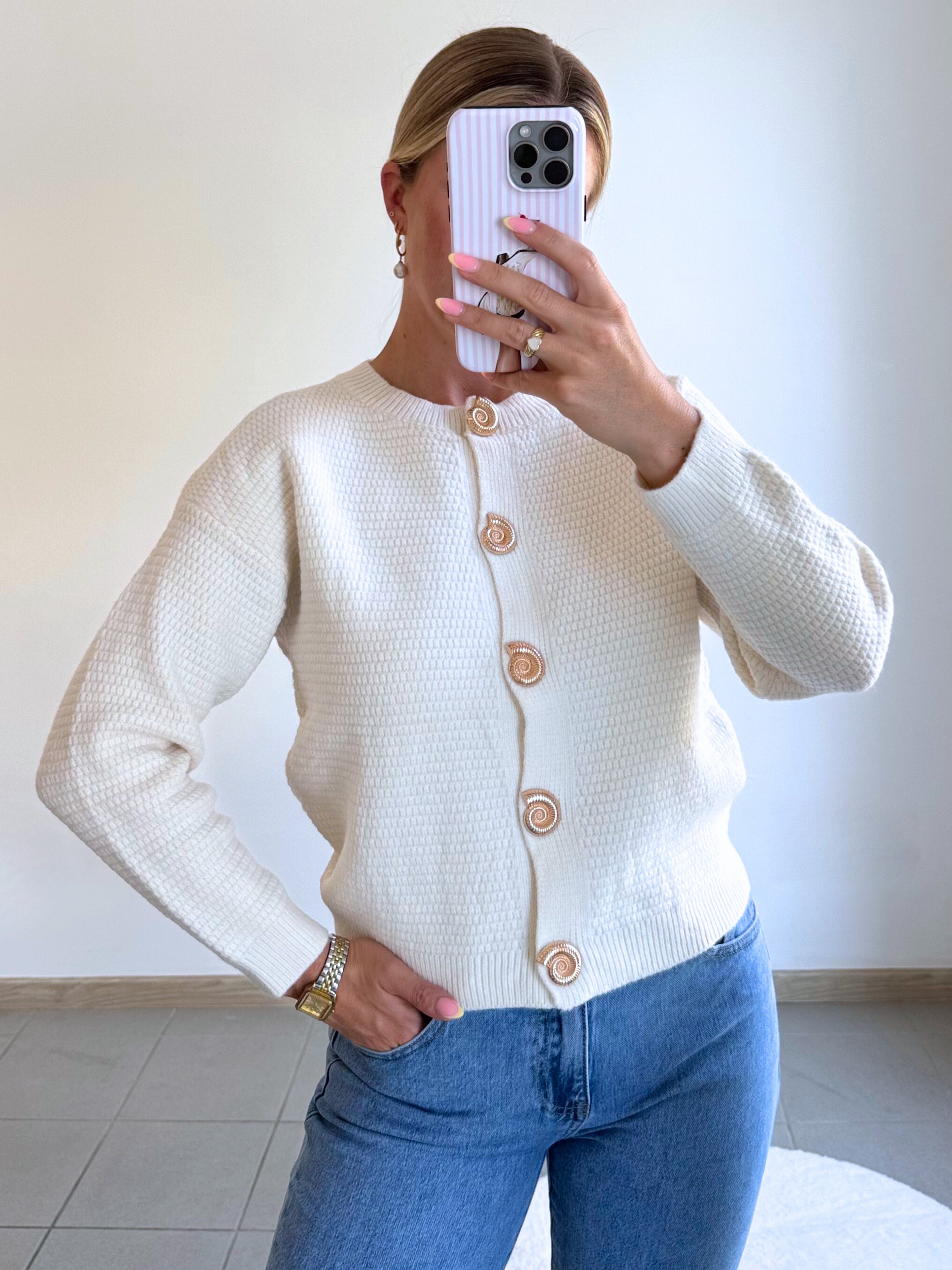 Cardigan Shell Beige