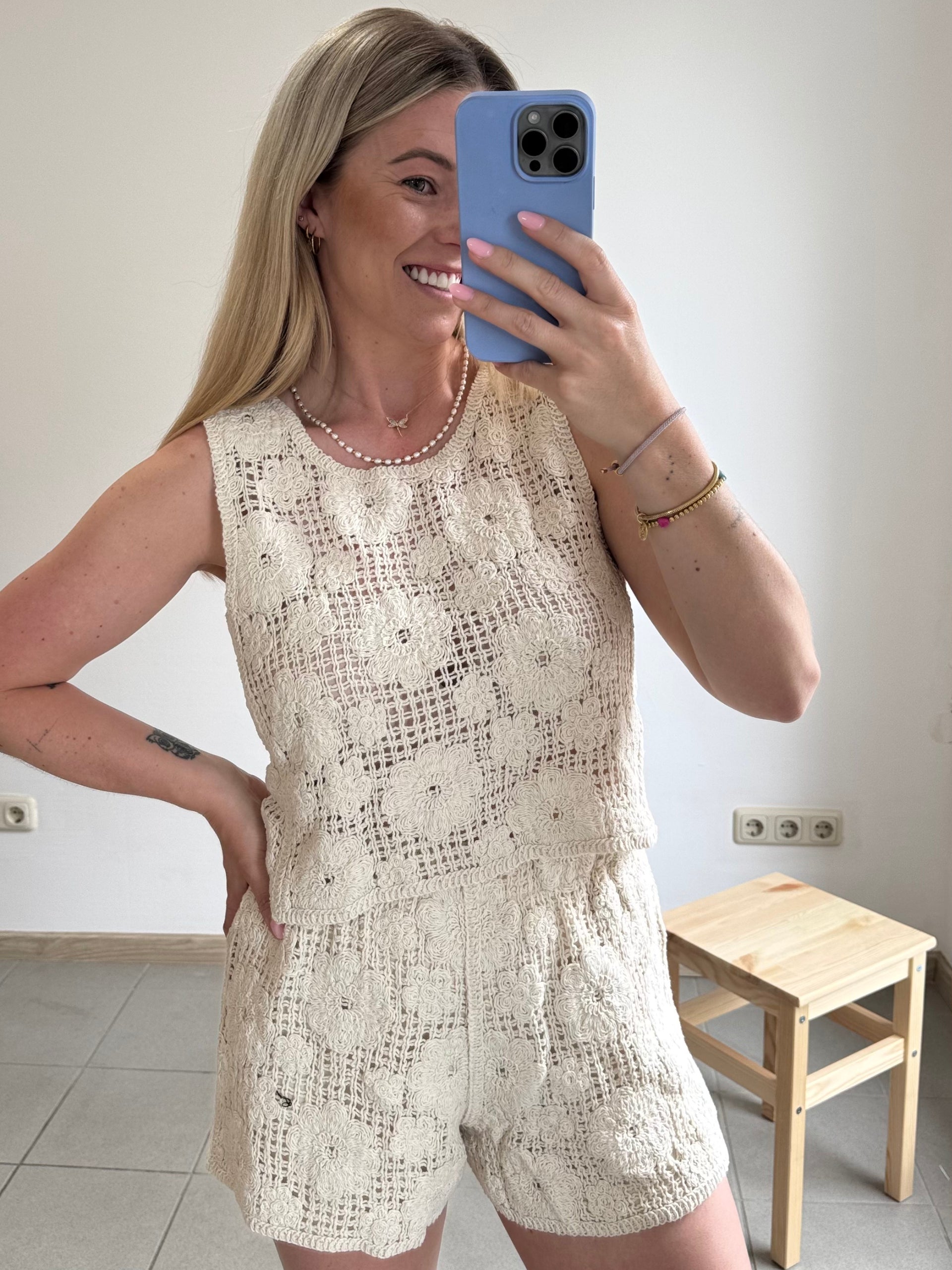 Häkel Shorts Fina Beige