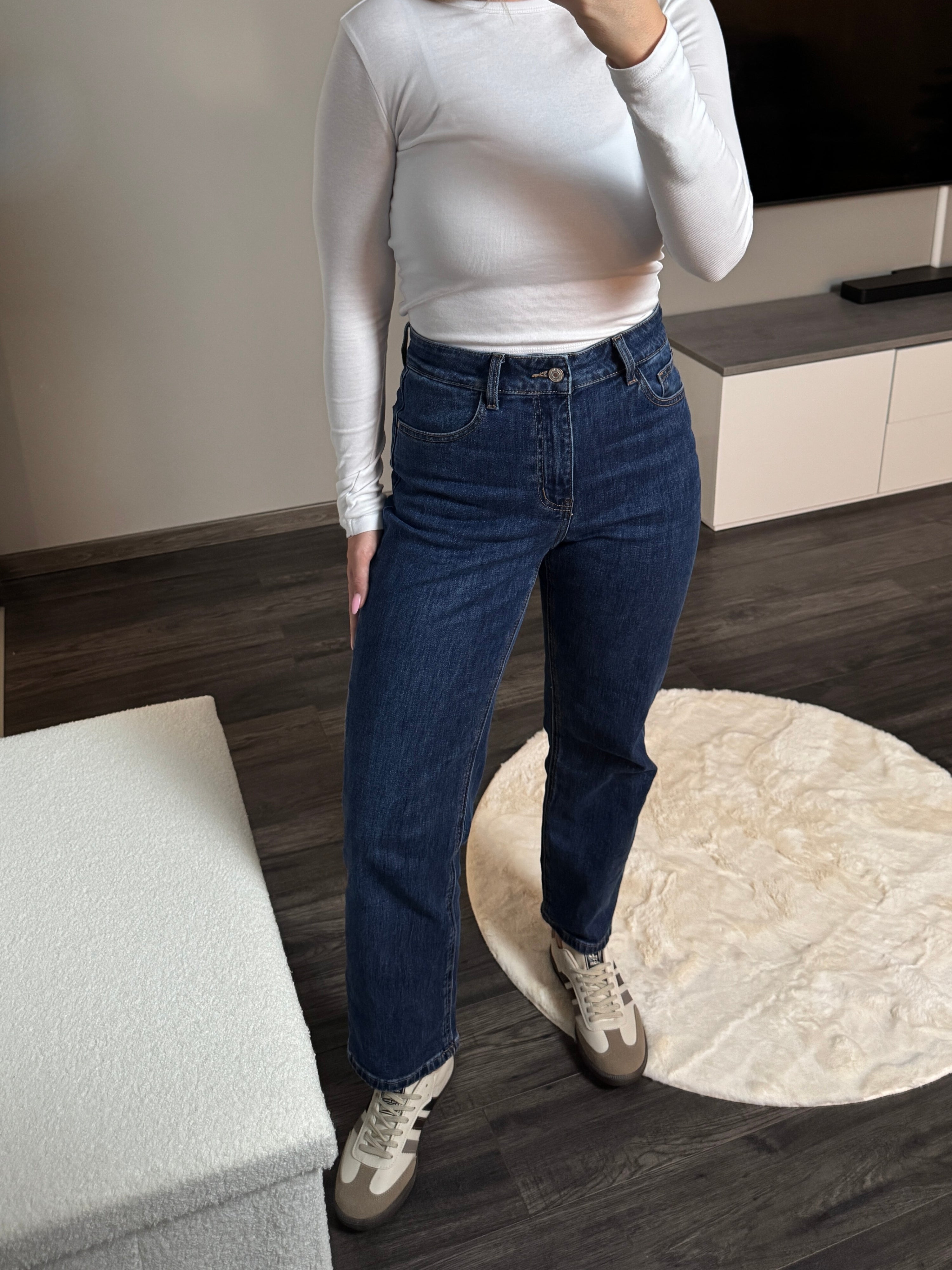 Jeans Cleo - High Waist Ankle Straight - Dunkelblau