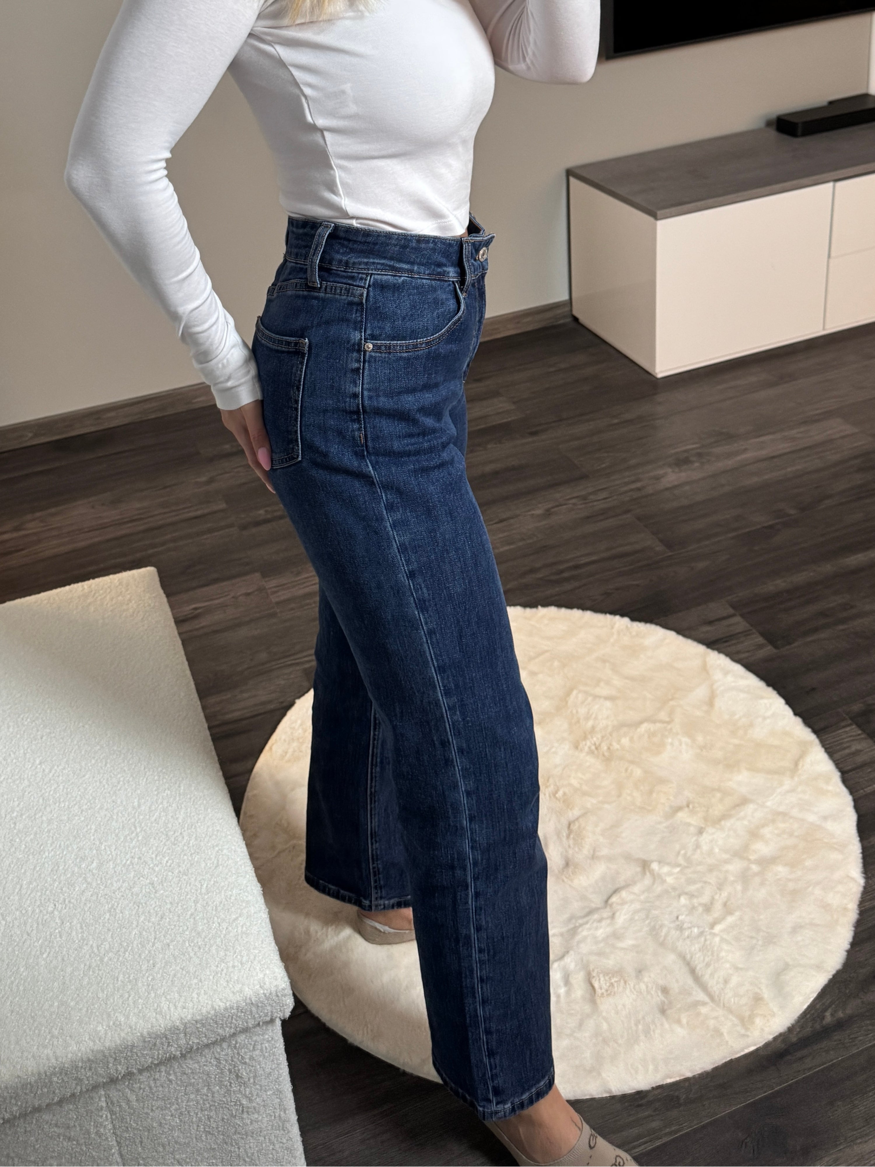 Jeans Cleo - High Waist Ankle Straight - Dunkelblau