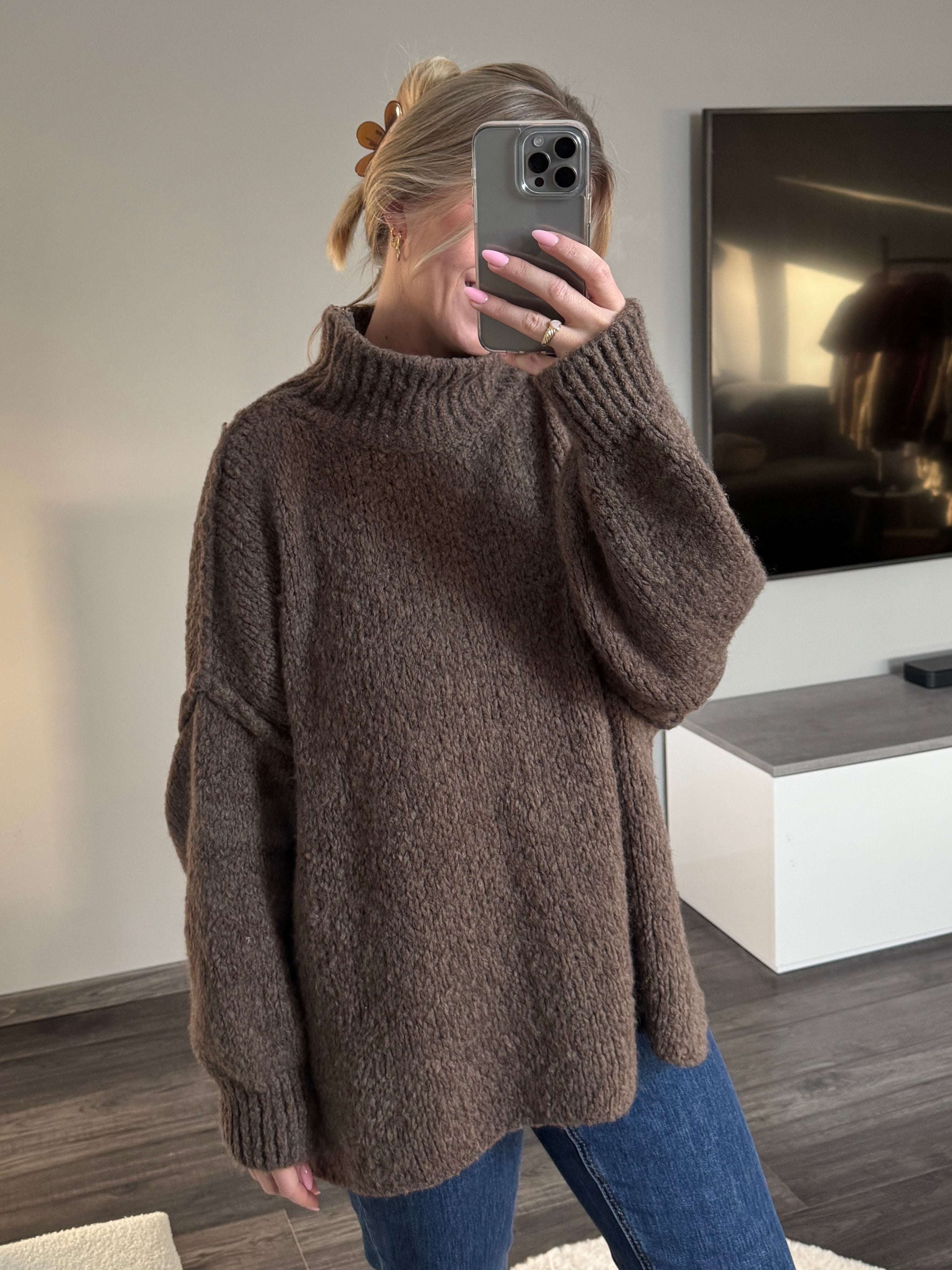 Oversize Strickpullover Maya - Dunkelbraun