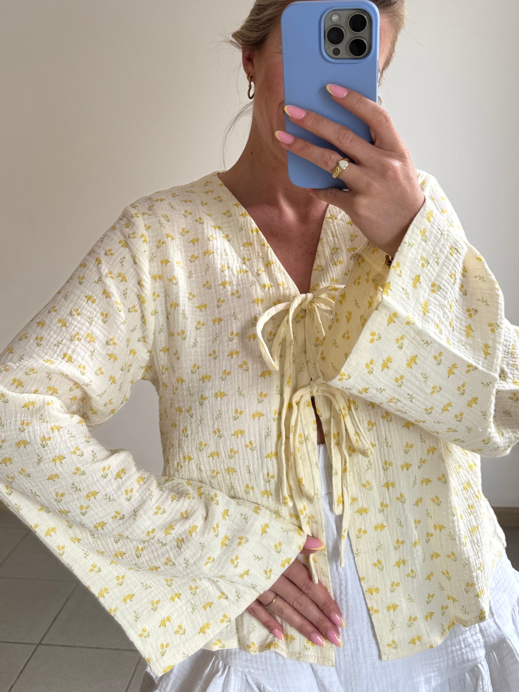 Musselin Bluse Flor – Gelb