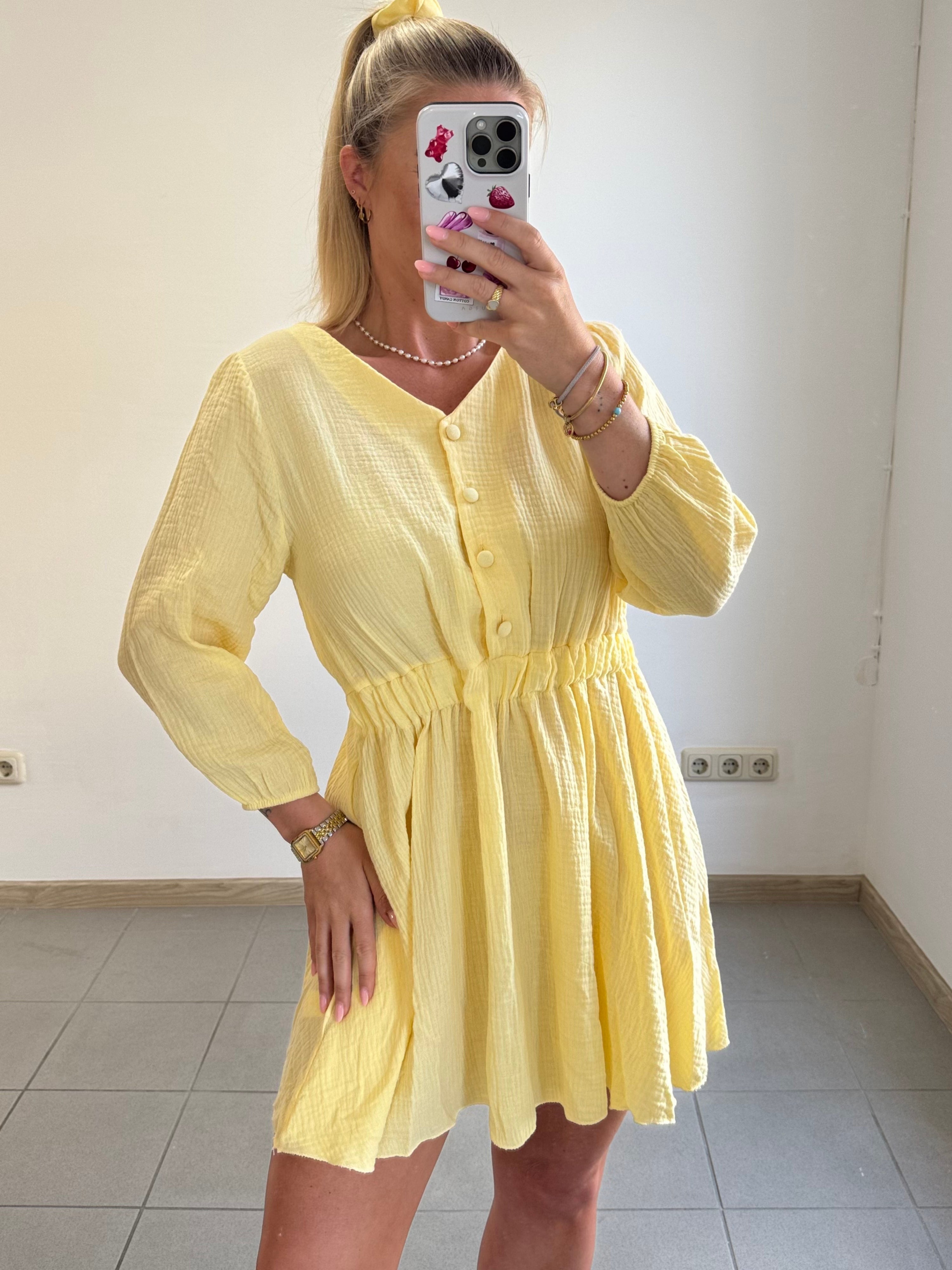 Musselin Kleid Maja - Gelb
