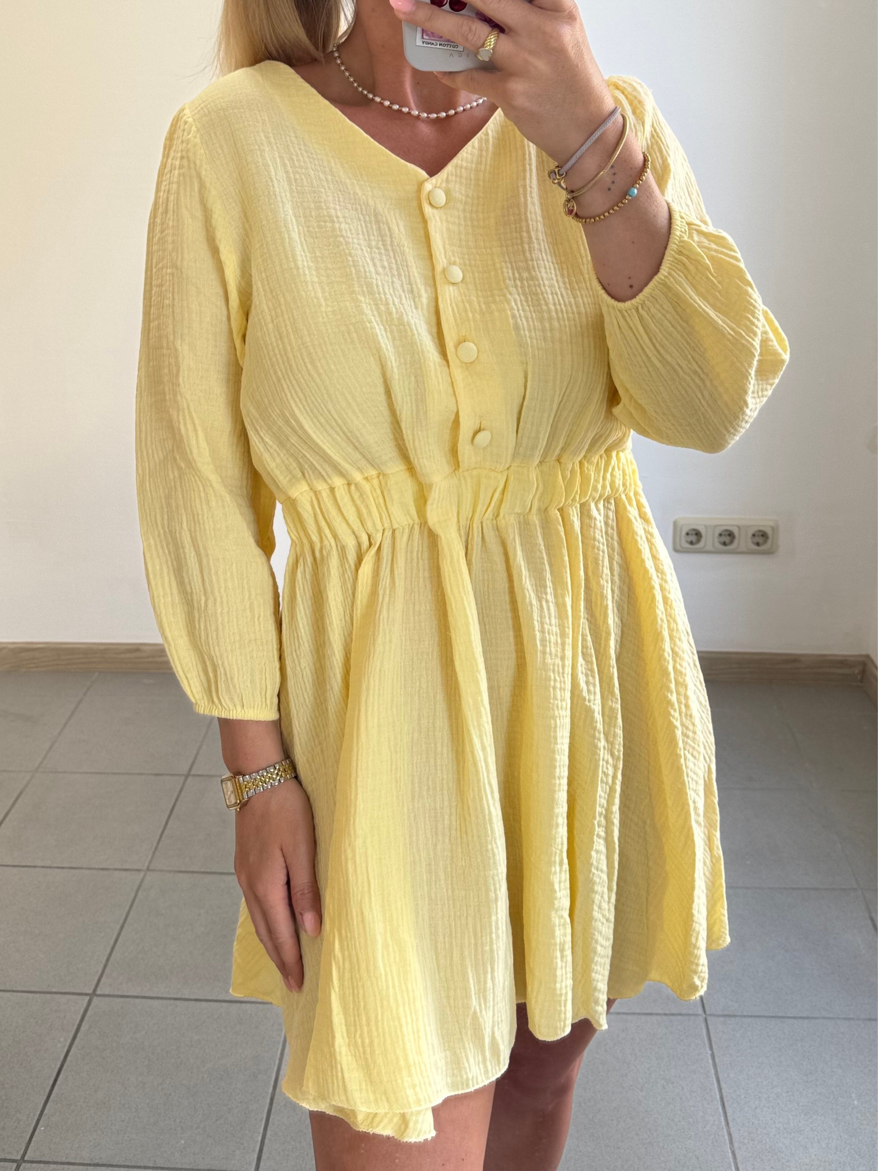 Musselin Kleid Maja - Gelb