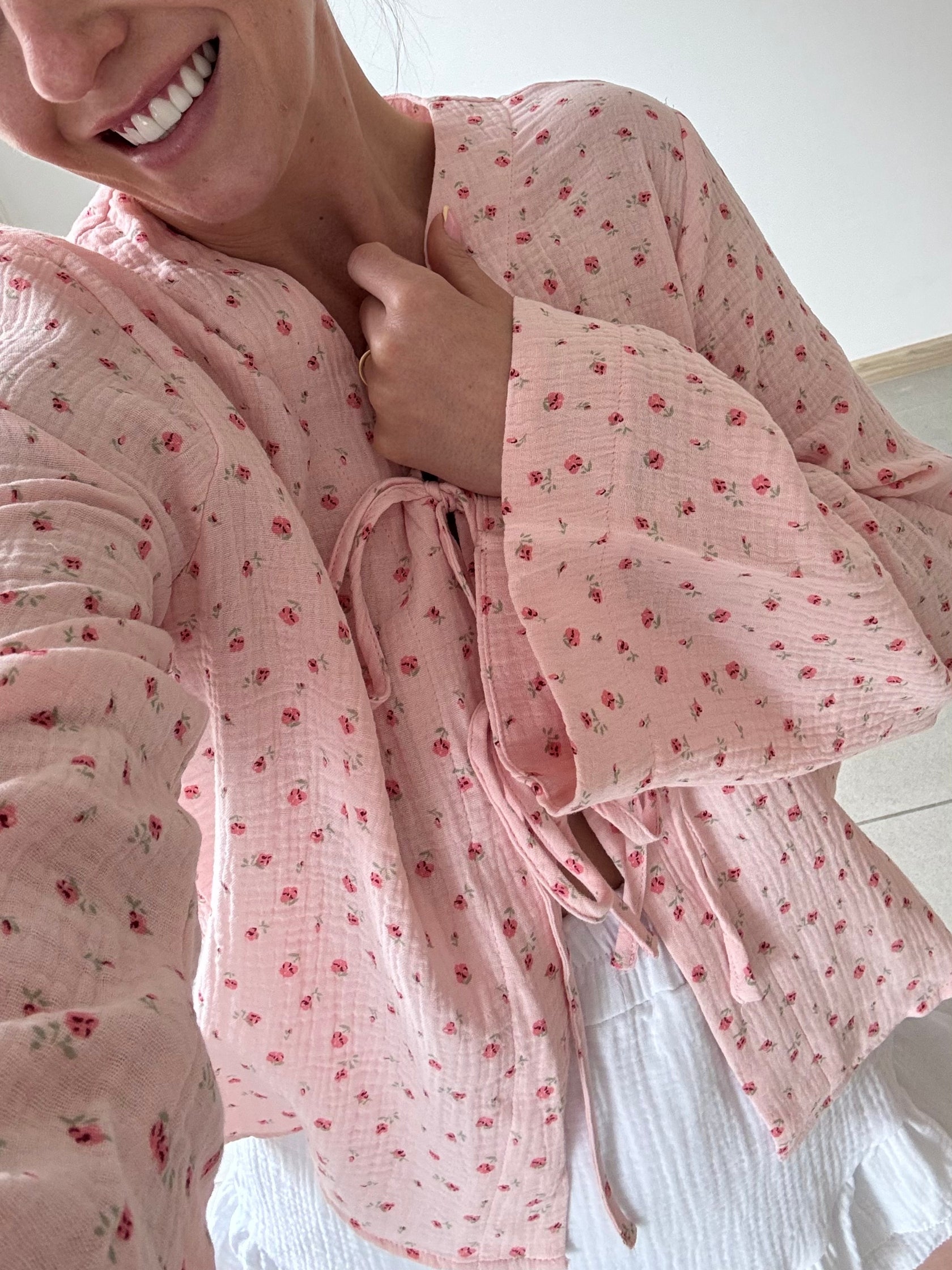 Musselin Bluse Flor – Rosa