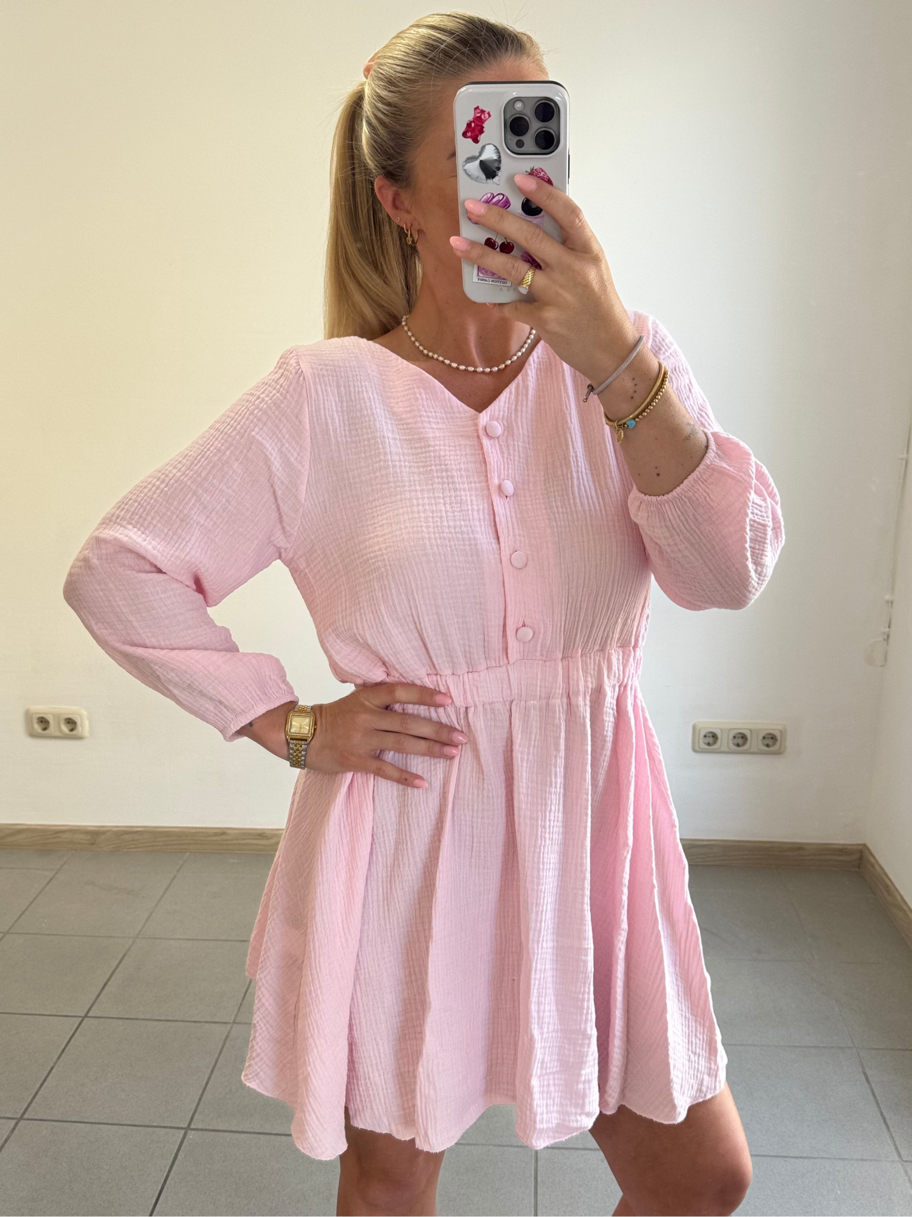 Musselin Kleid Maja - Rosa