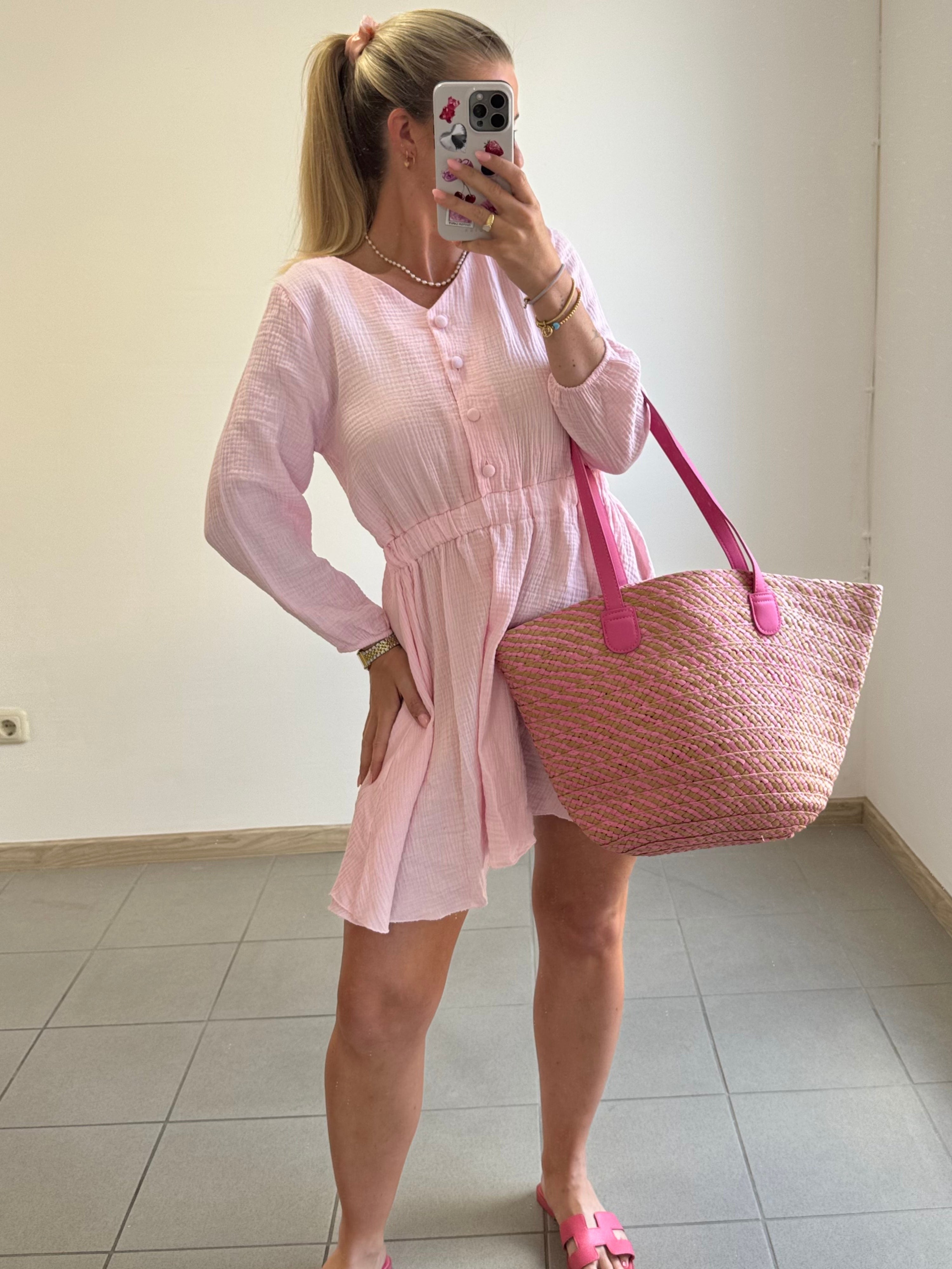 Musselin Kleid Maja - Rosa