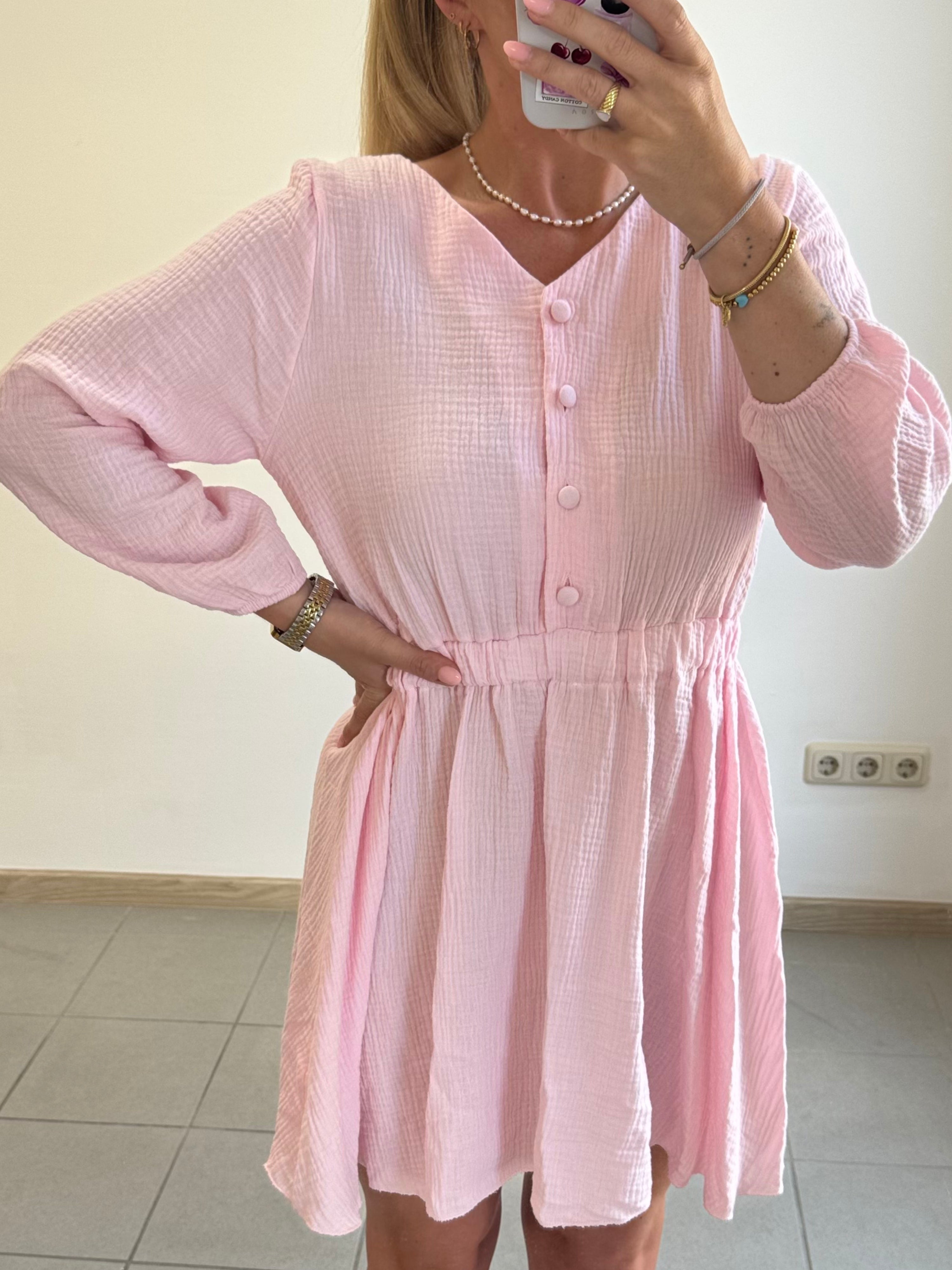 Musselin Kleid Maja - Rosa