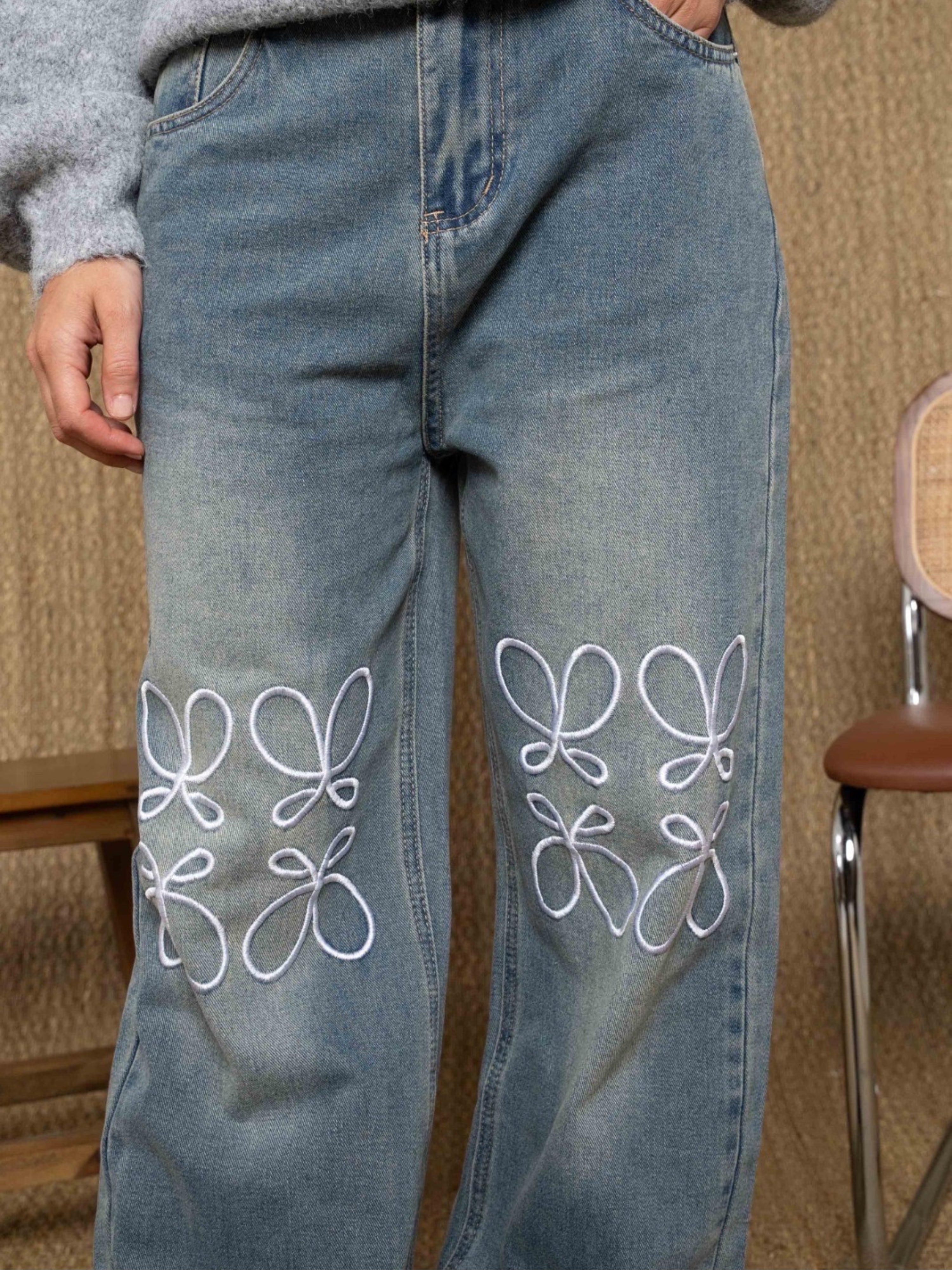 Wide Leg Jeans Loewa Blau