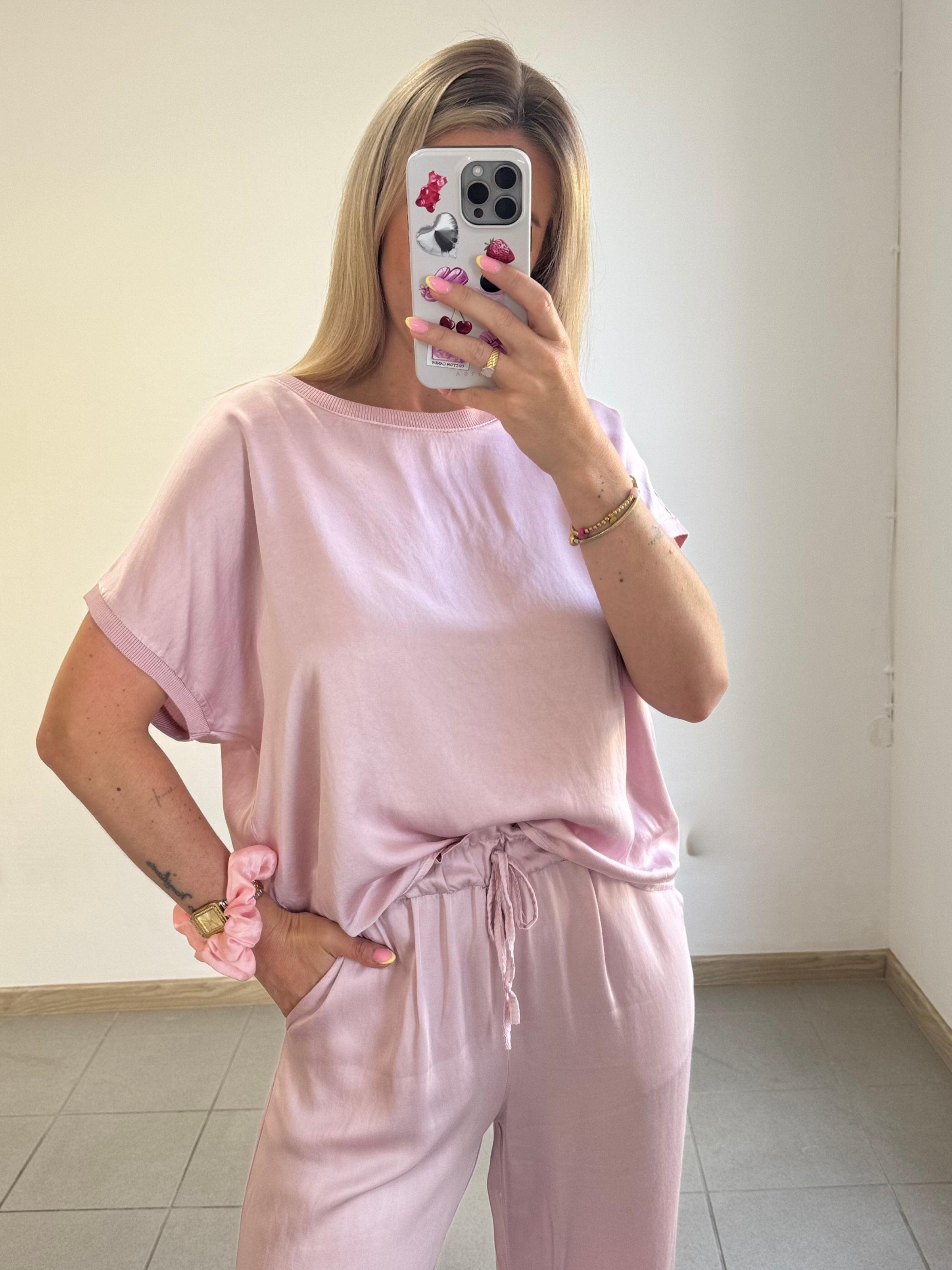 Satinshirt Sade – Altrosa