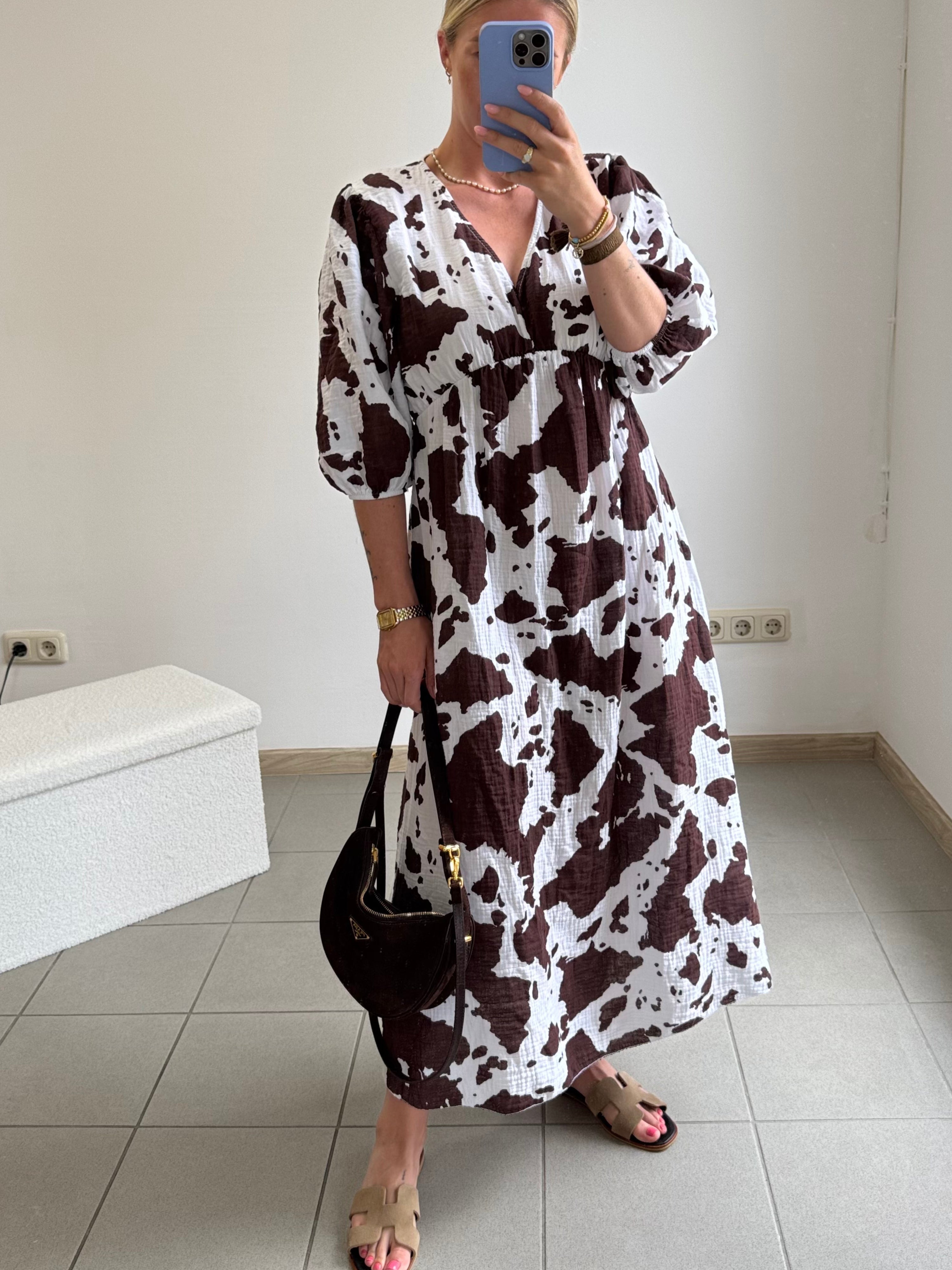 Langes Kleid Brownie Belle aus Baumwolle