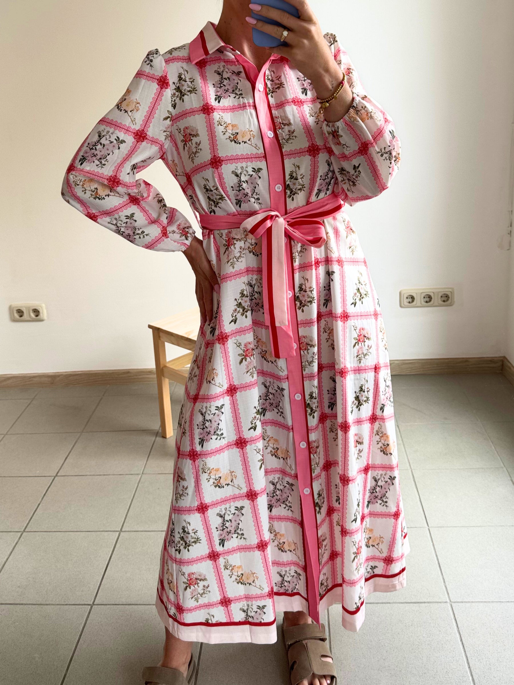 Clara – Langärmliges Boho-Kleid mit Blumendruck