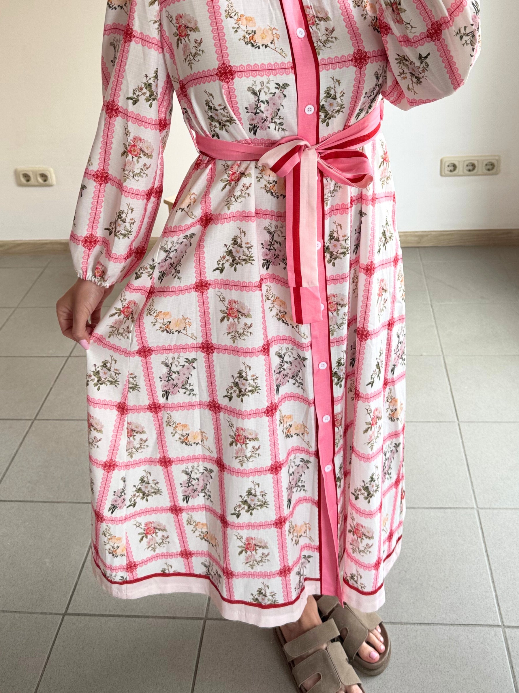 Clara – Langärmliges Boho-Kleid mit Blumendruck