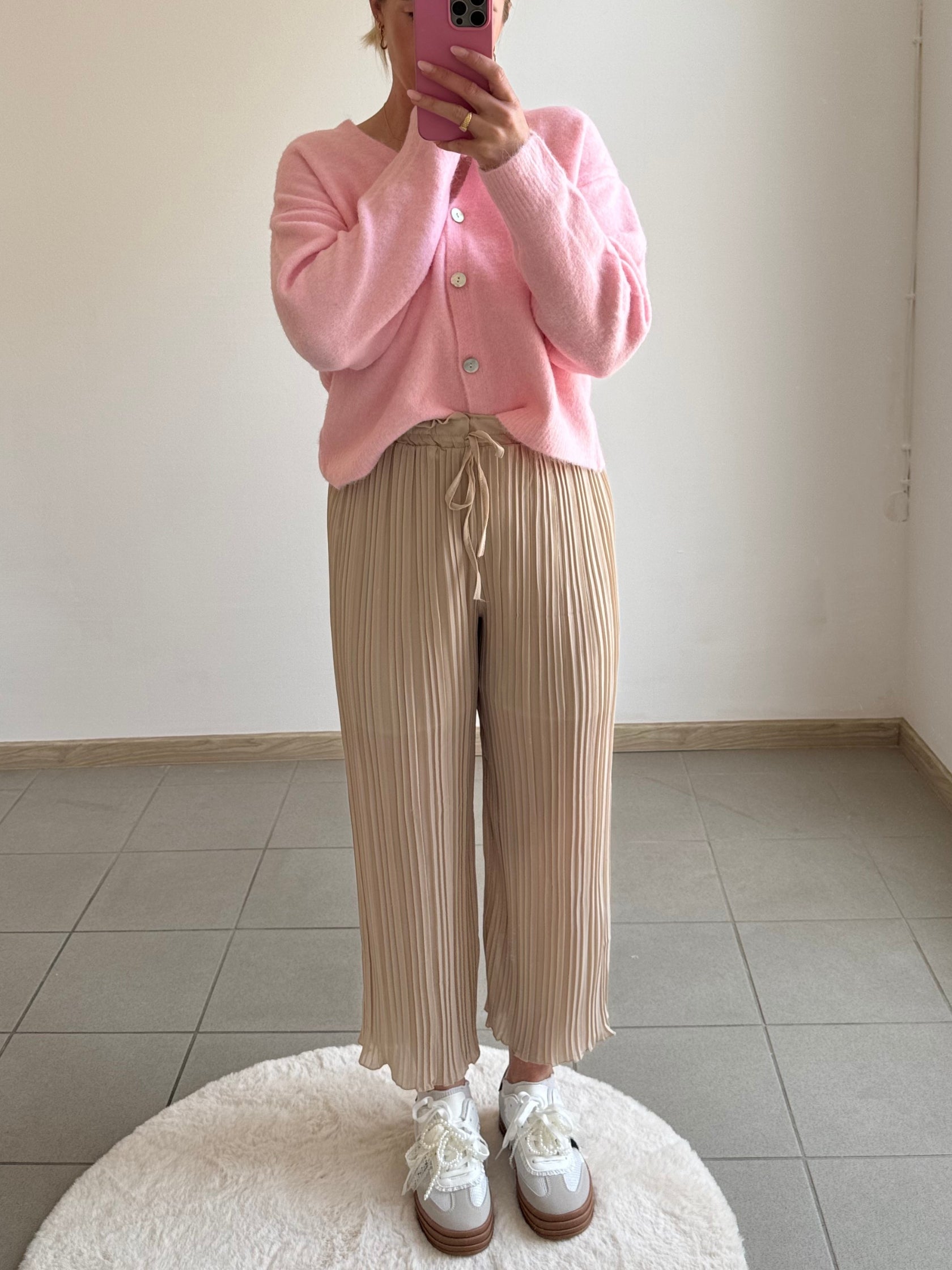 Plissee Hose Beige