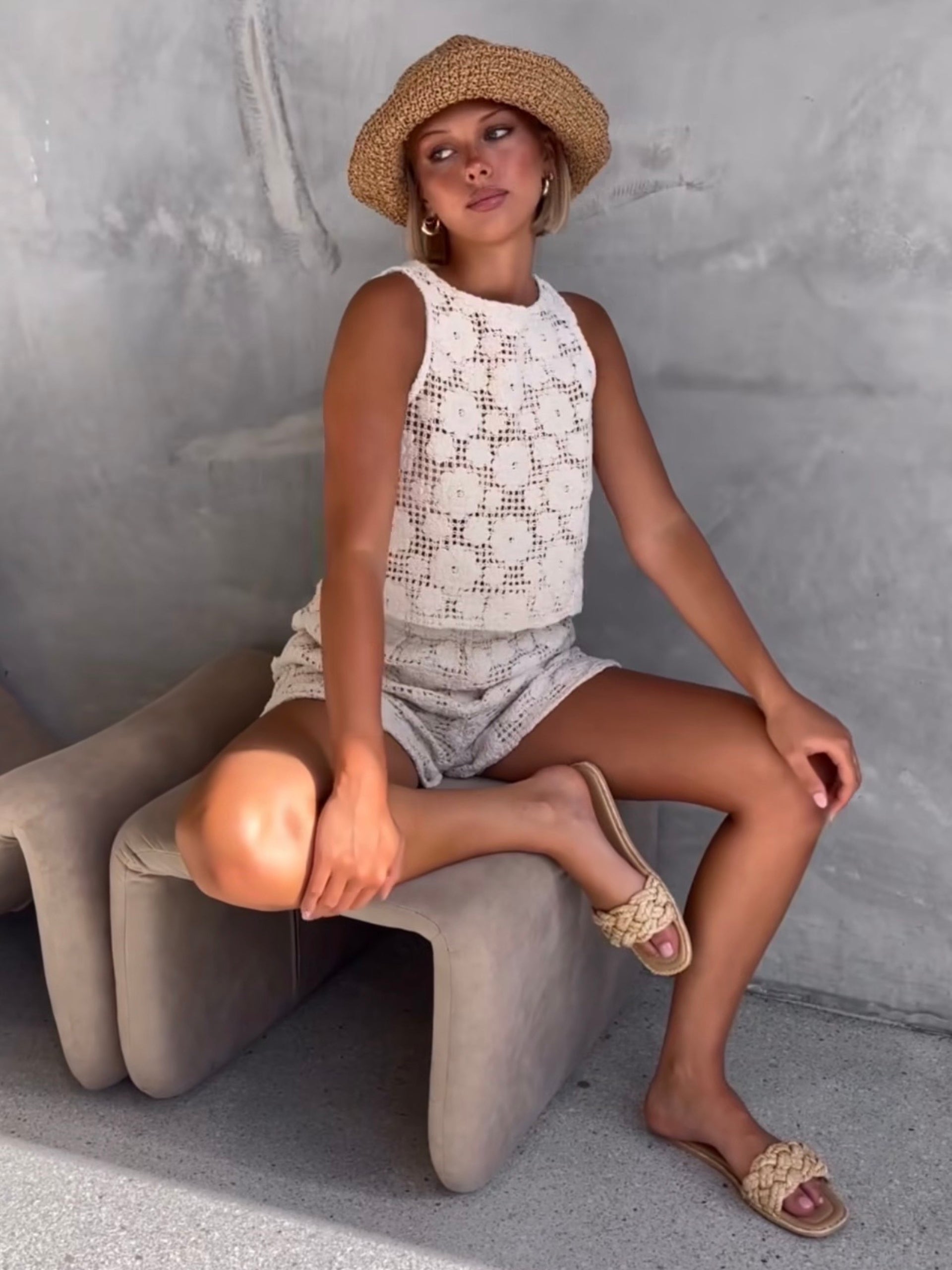 Häkel Shorts Fina Beige