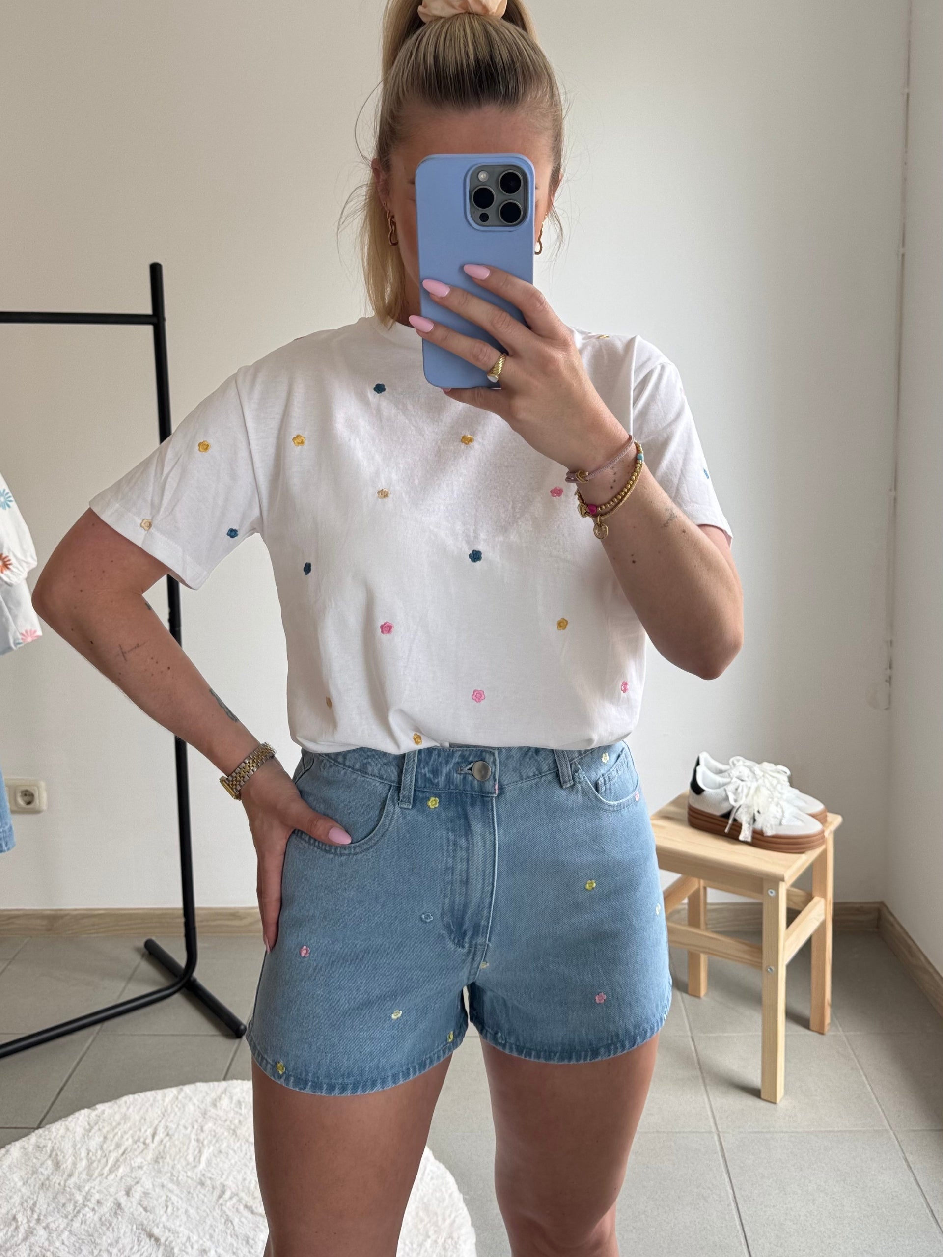 Jeans-Shorts Margo mit Stickerei