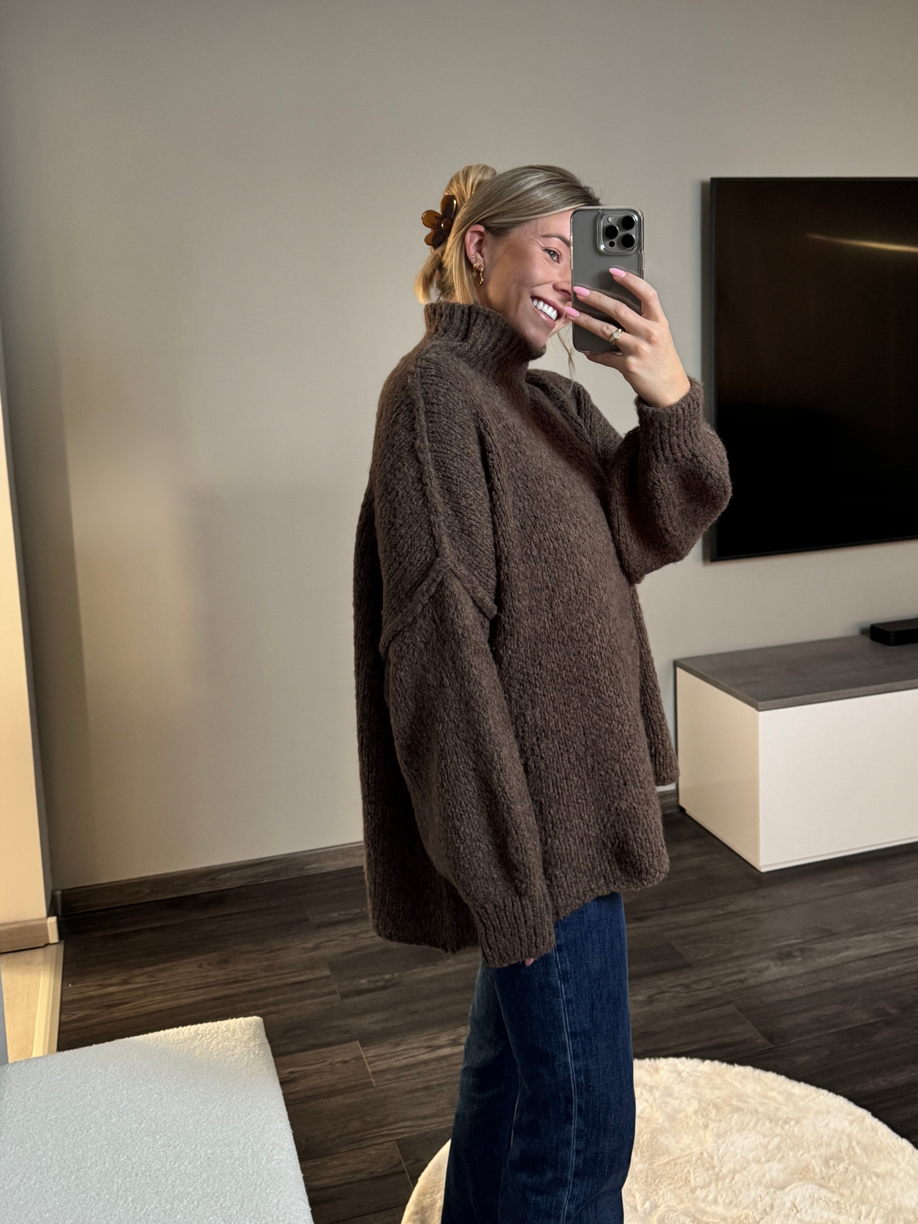 Oversize Strickpullover Maya - Dunkelbraun