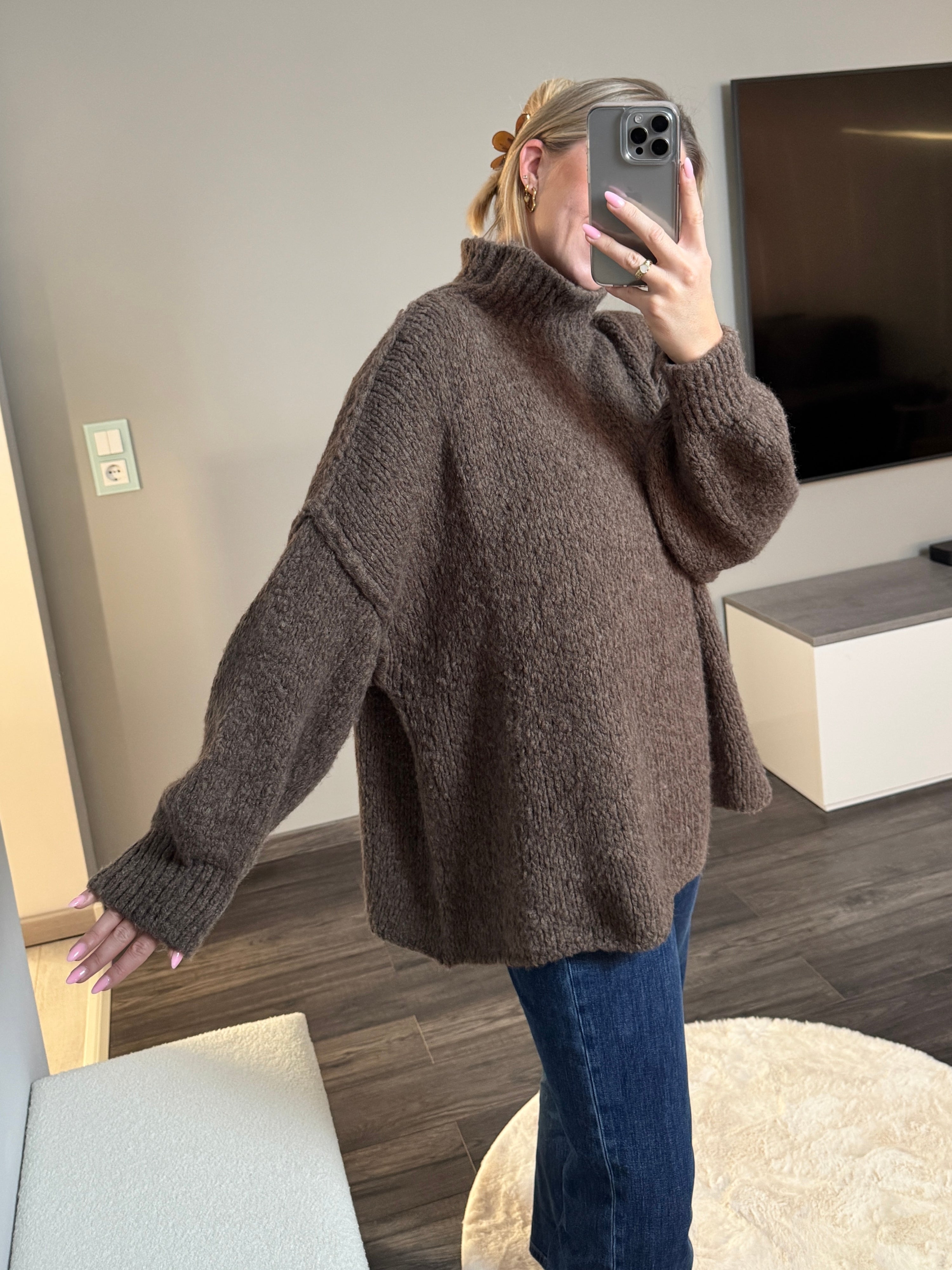 Oversize Strickpullover Maya - Dunkelbraun
