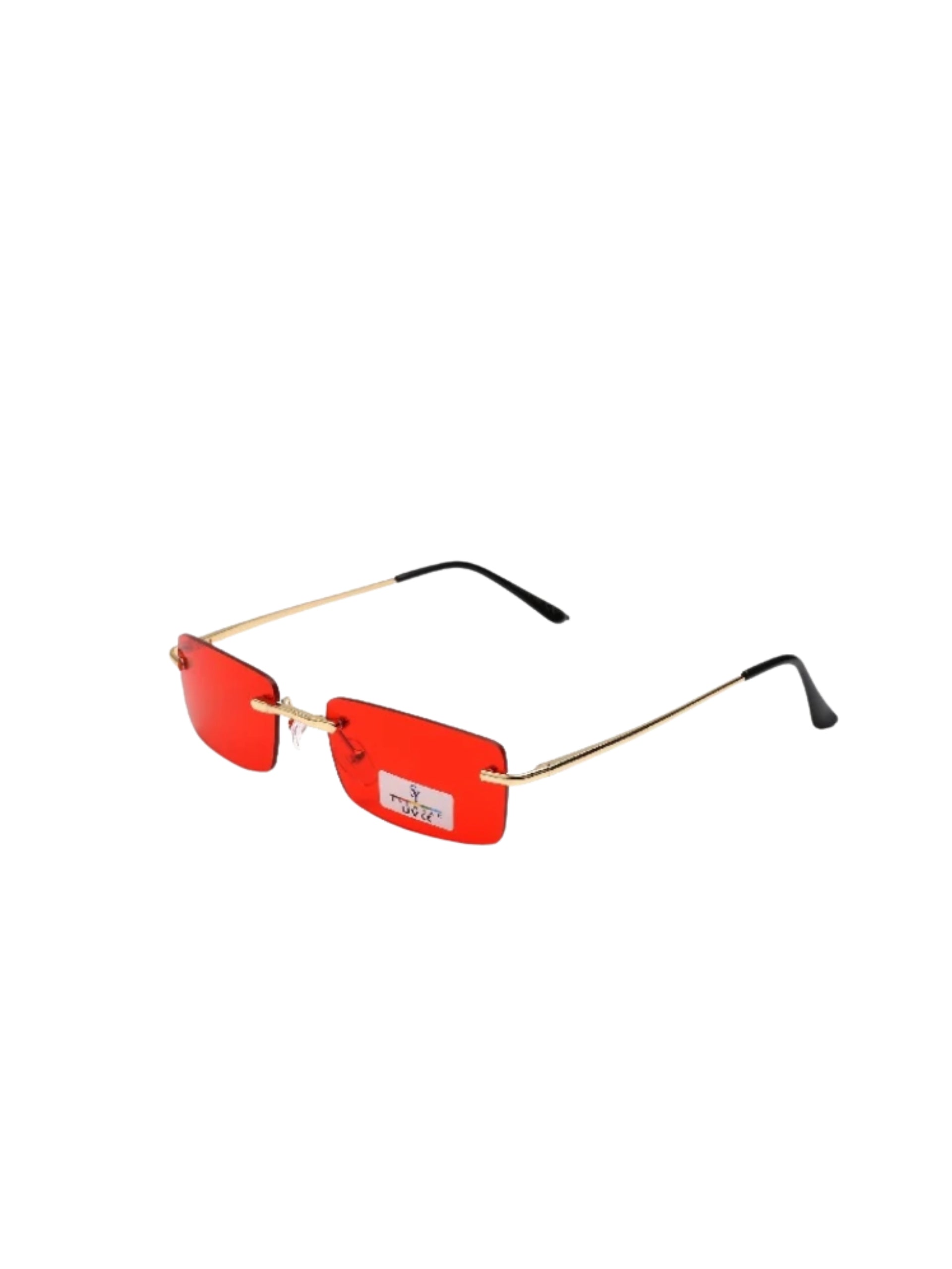 Sonnenbrille DUBAI – rote Gläser, goldene Details